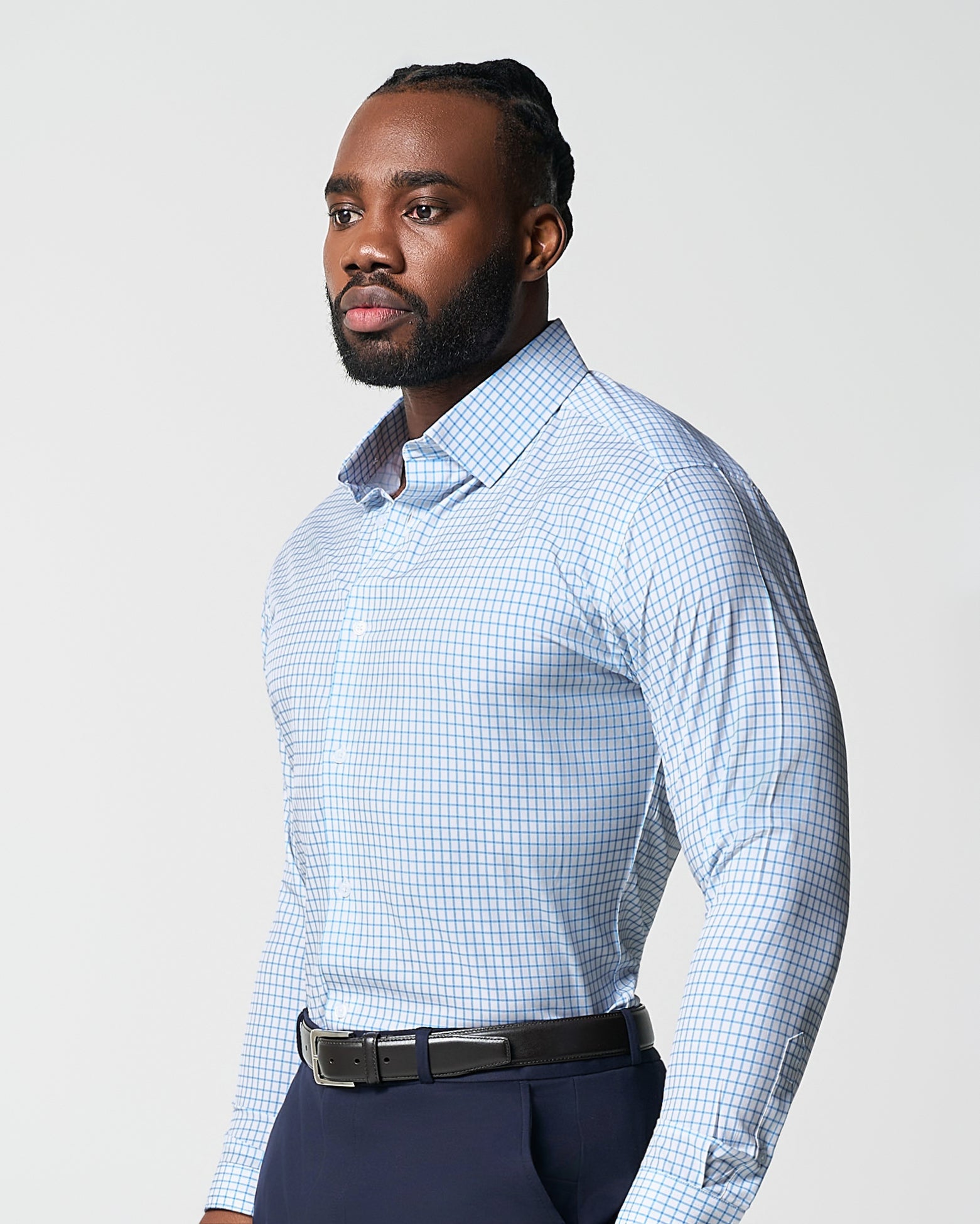 "The Soho" Light Blue Windowpane
