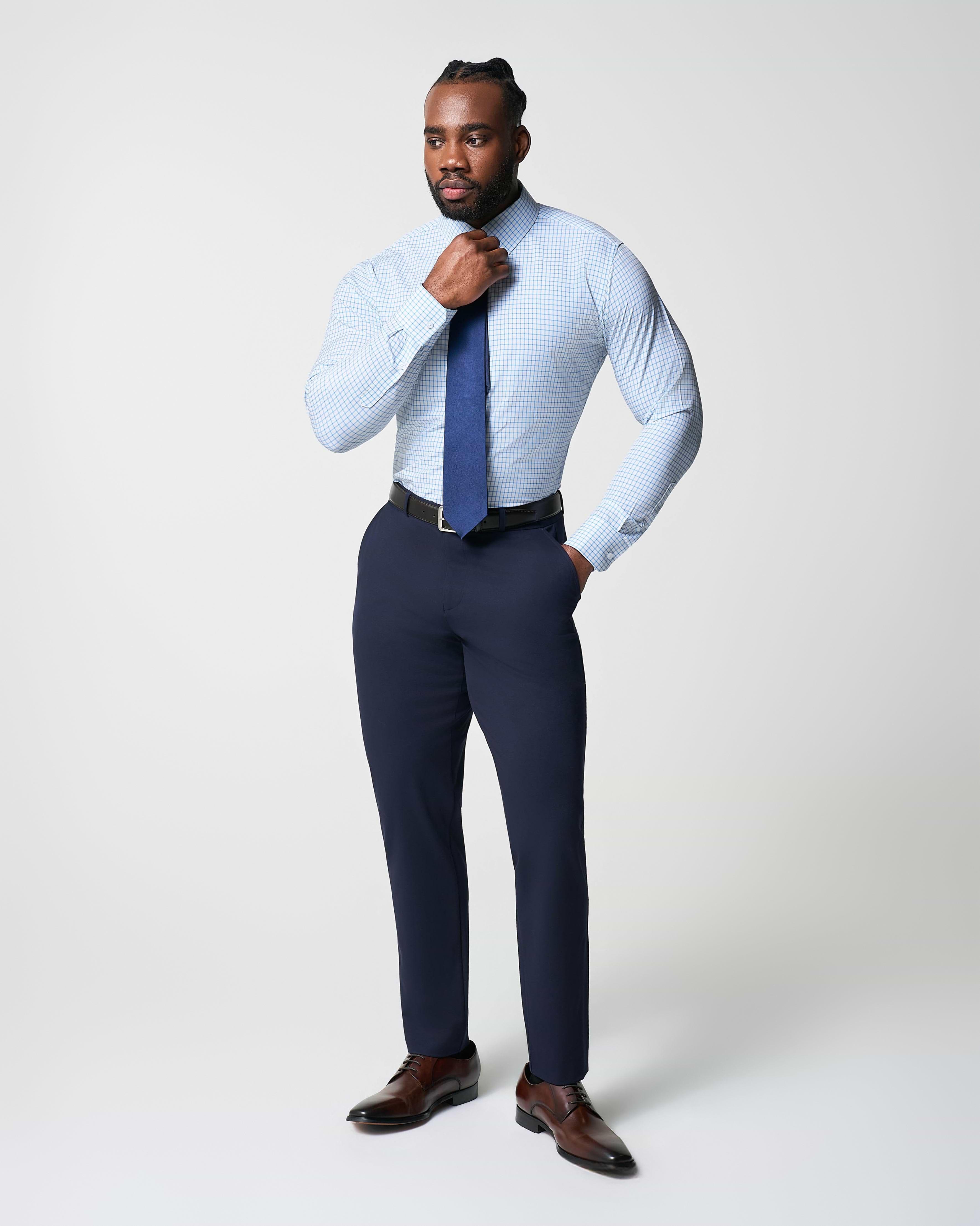 "The Soho" Light Blue Windowpane