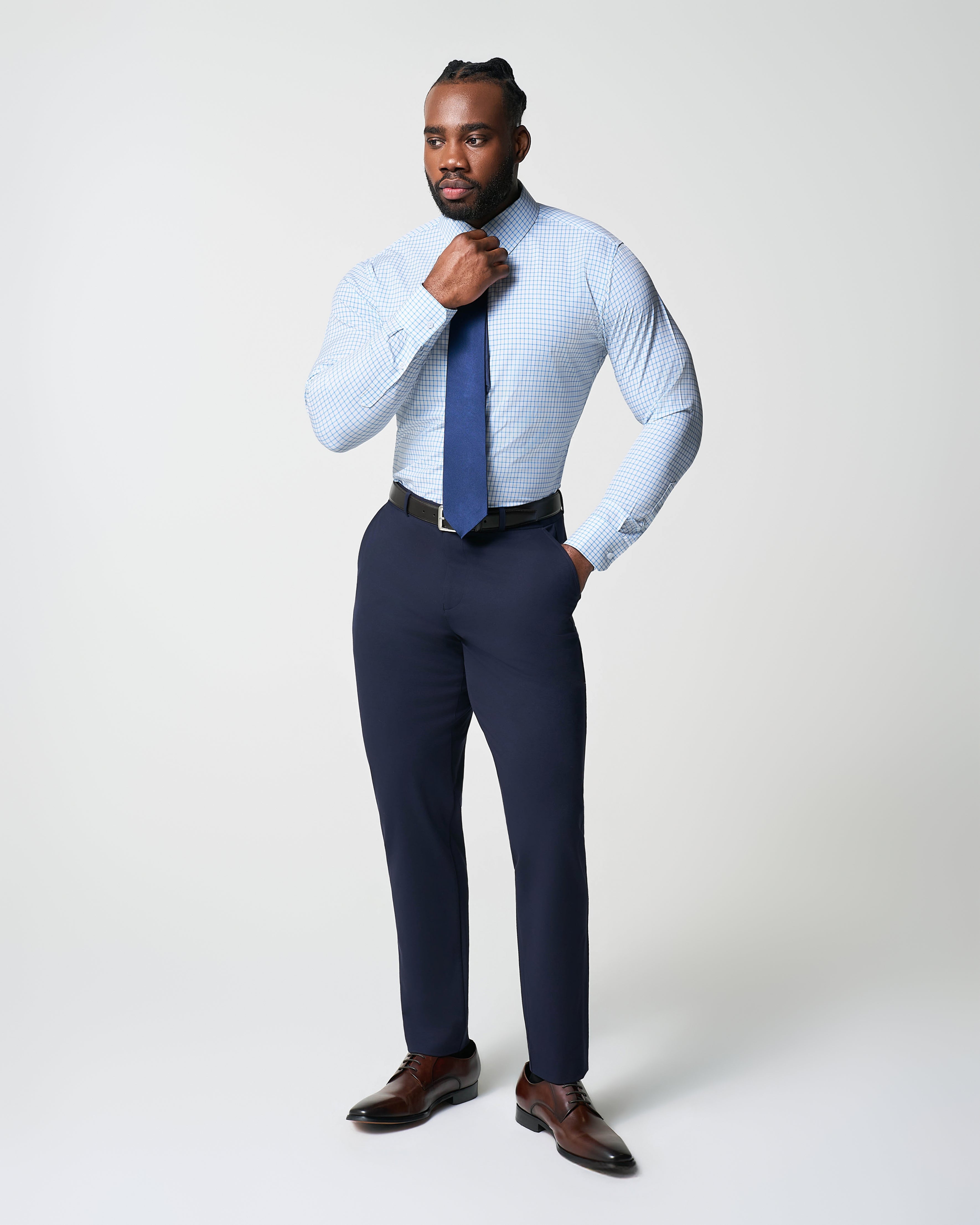 "The Soho" Light Blue Windowpane