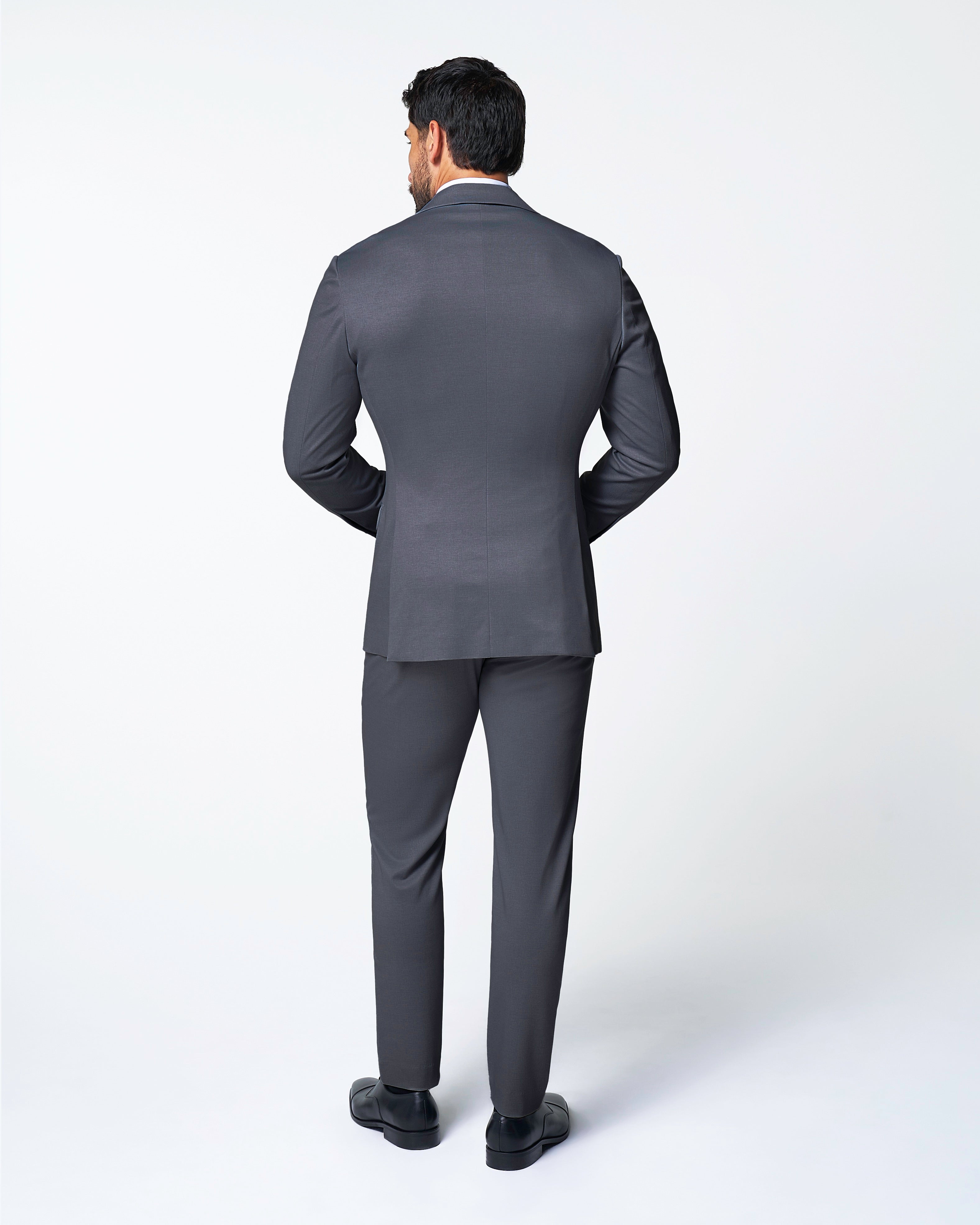 Athletic Fit Stretch Suit - Solid Grey