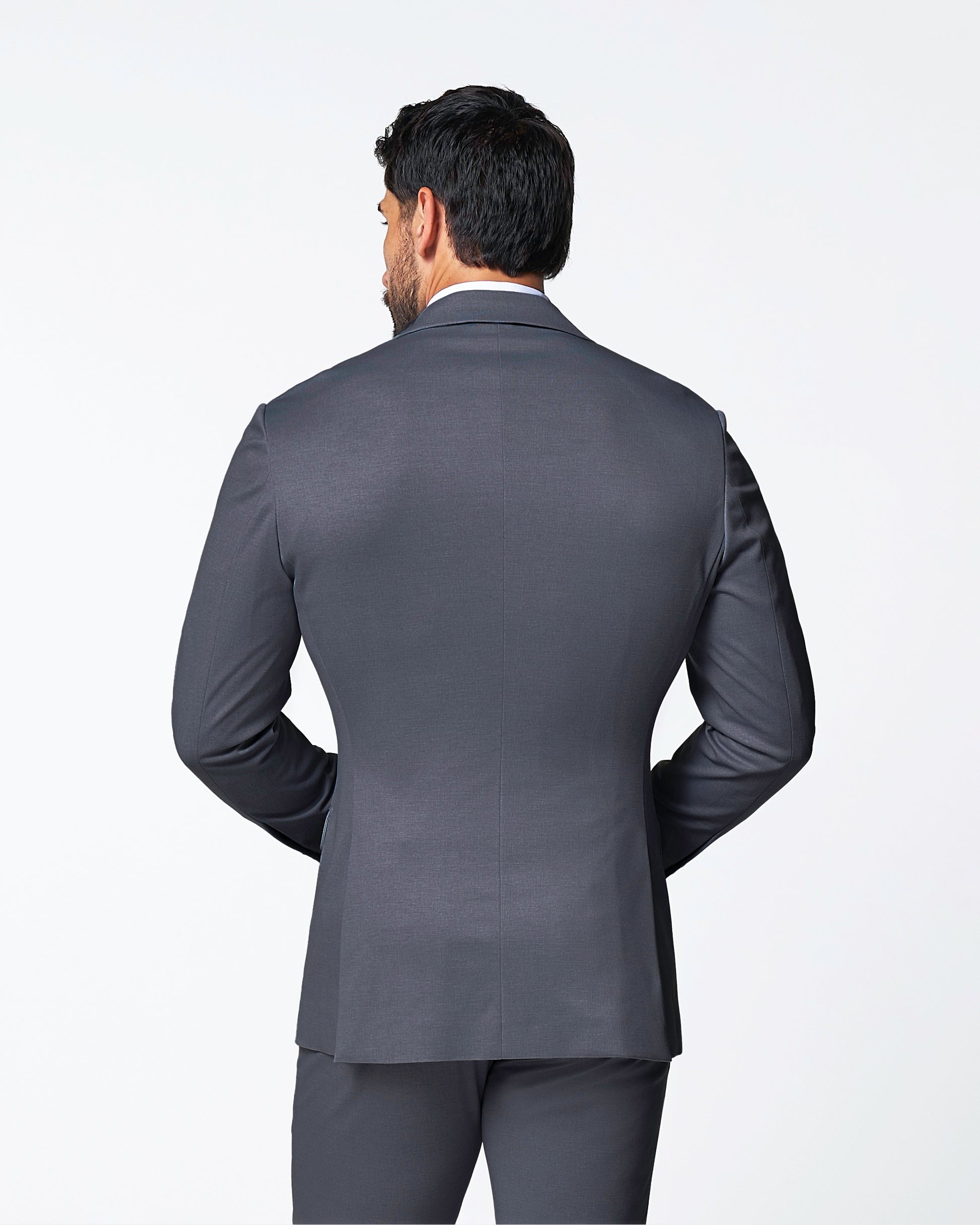 Athletic Fit Stretch Blazer - Solid Grey