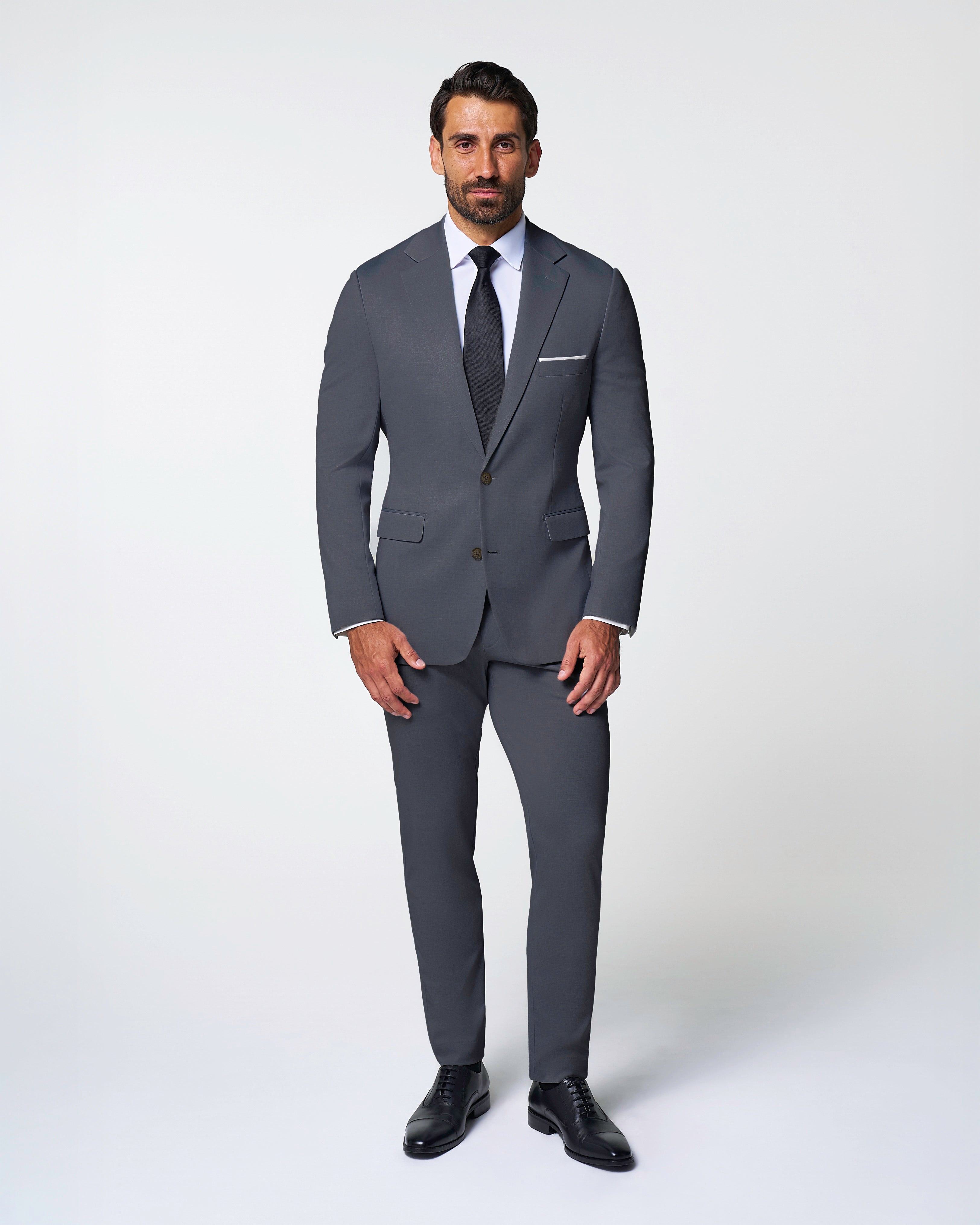 Athletic Fit Stretch Blazer - Solid Grey