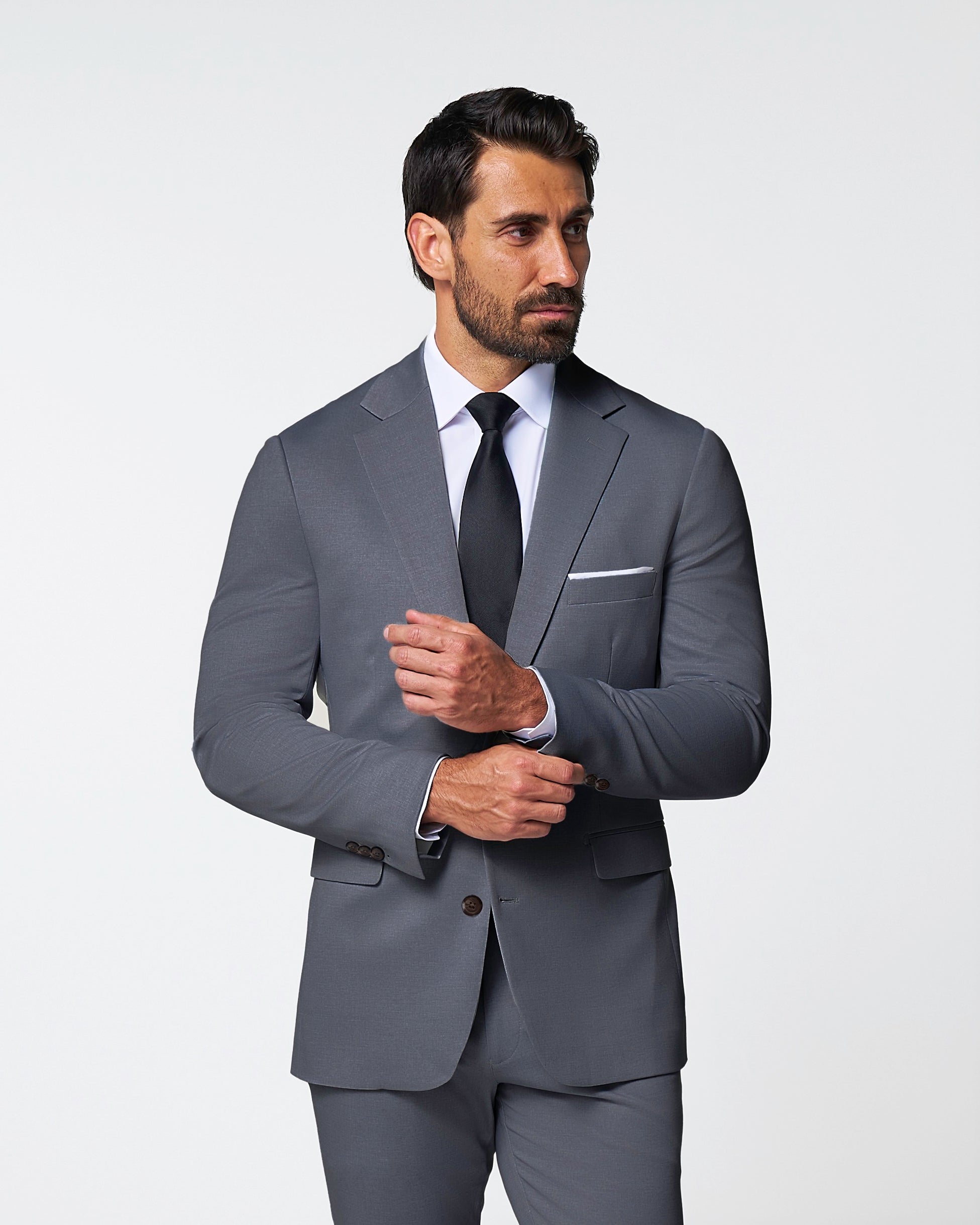Athletic Fit Stretch Blazer - Solid Grey