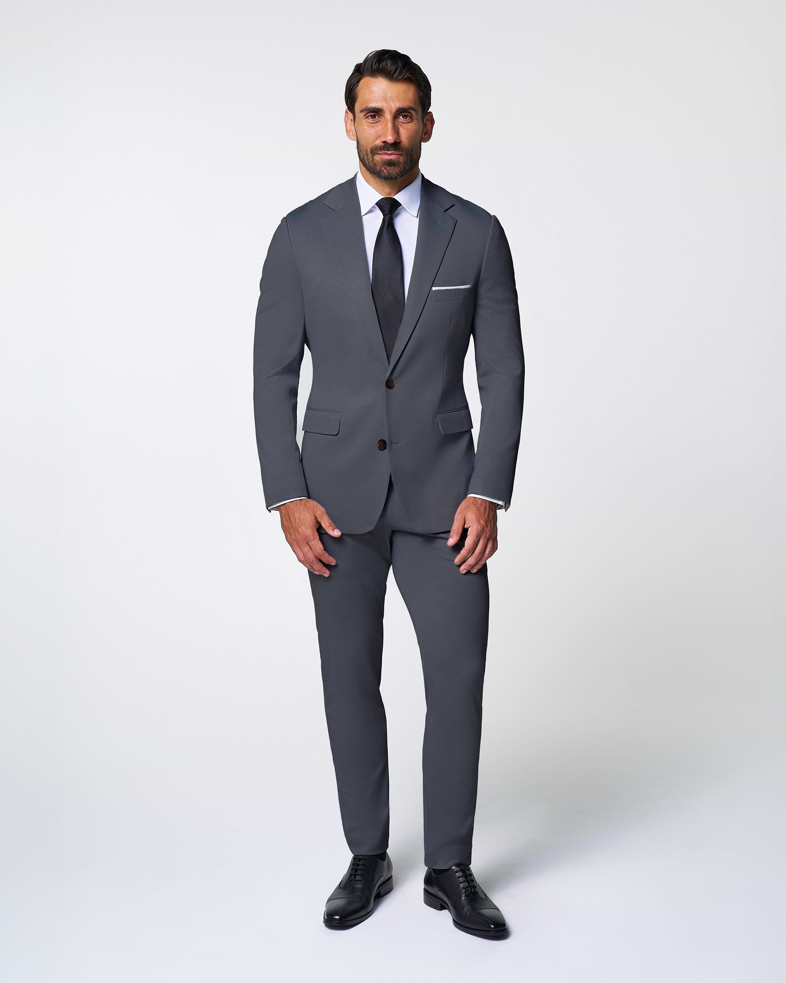 Athletic Fit Stretch Blazer - Solid Grey
