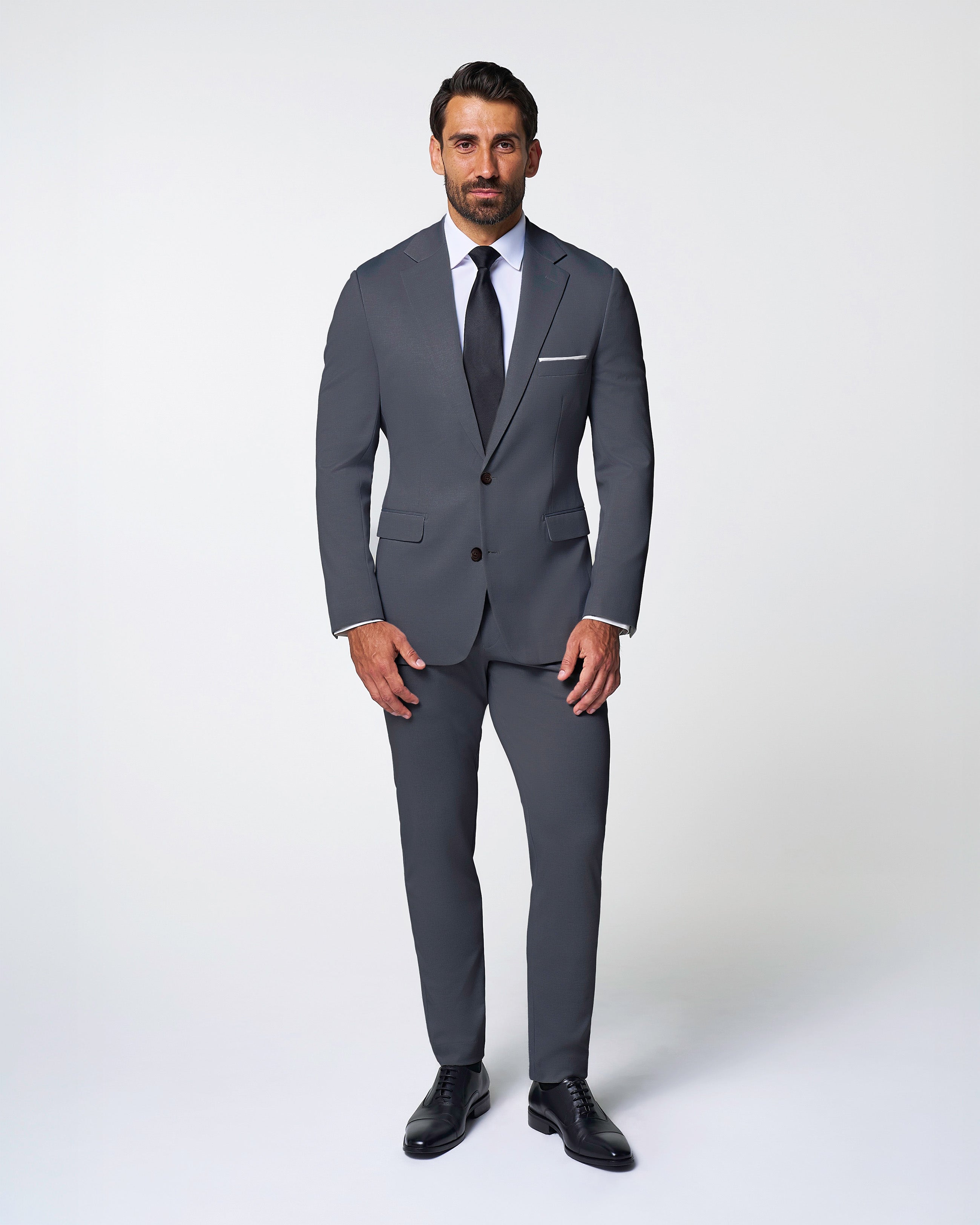 Athletic Fit Stretch Blazer - Solid Grey