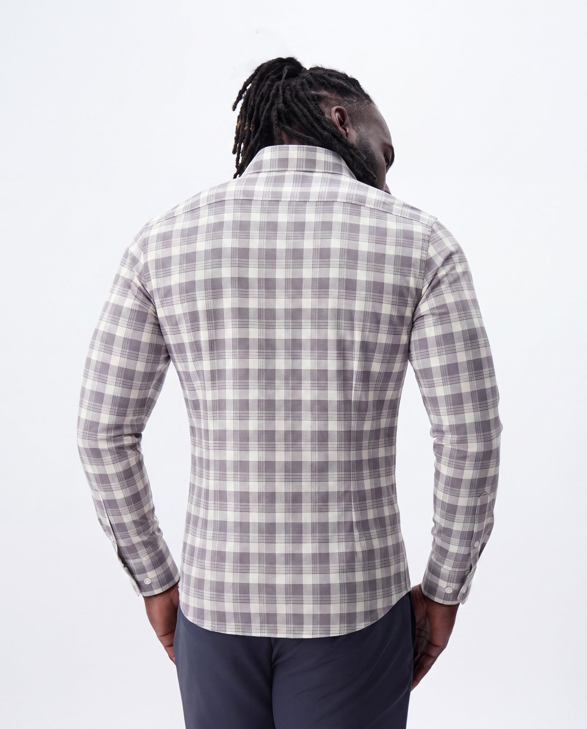 "The Holden" Grey Plaid Button Down