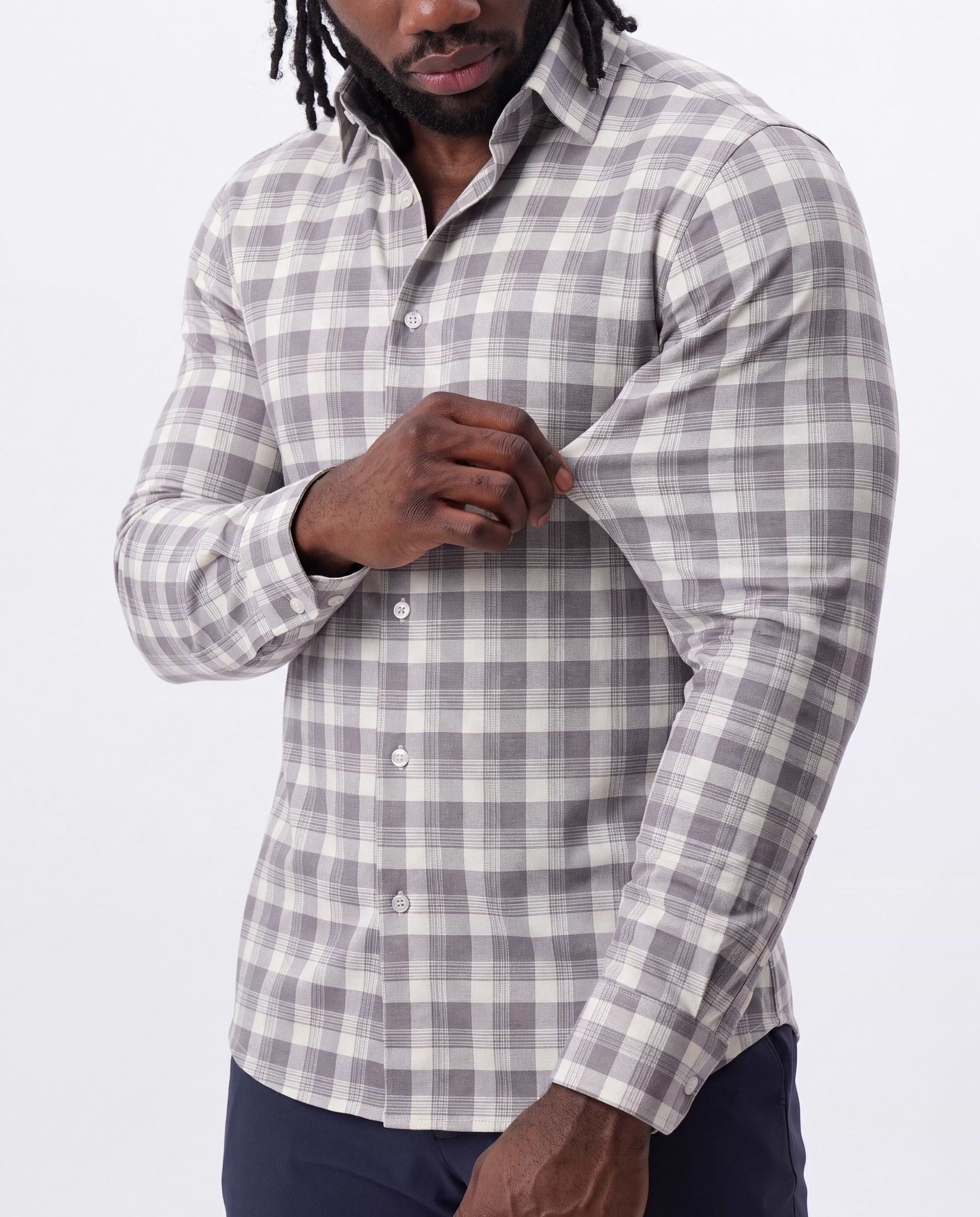 "The Holden" Grey Plaid Button Down