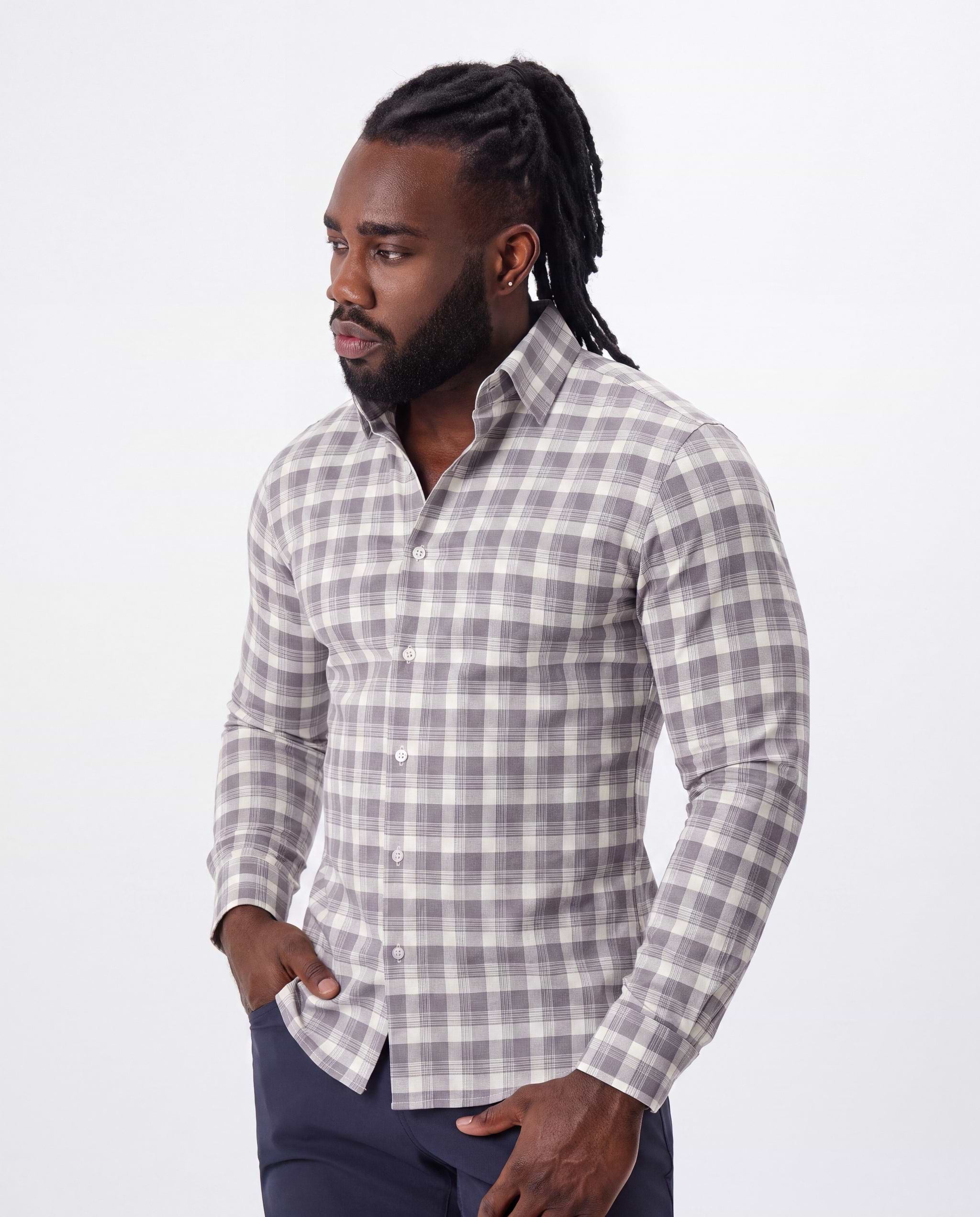 "The Holden" Grey Plaid Button Down