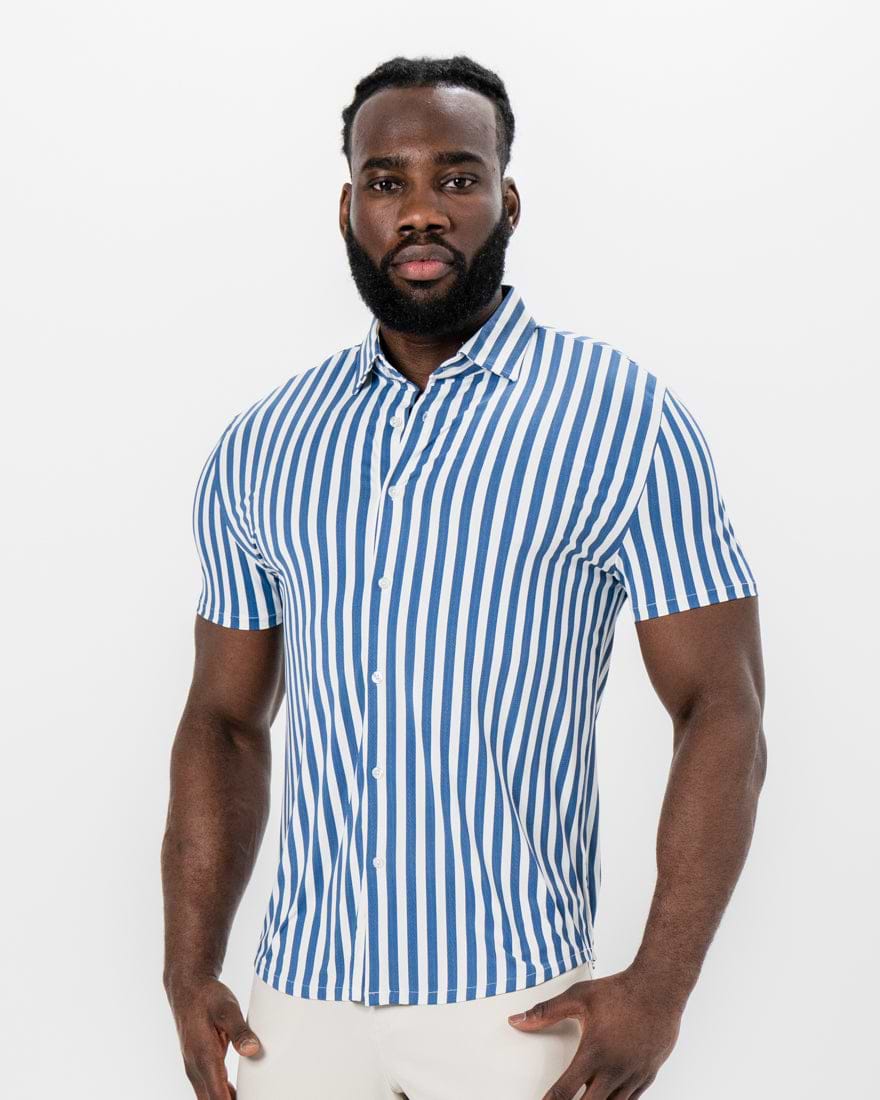 "The Bay" Navy & White Bengal Stripe