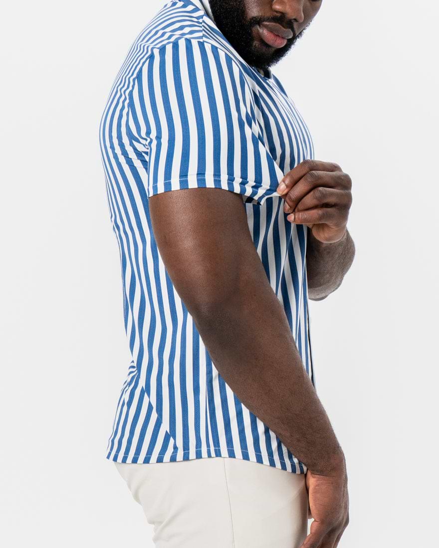 "The Bay" Navy & White Bengal Stripe