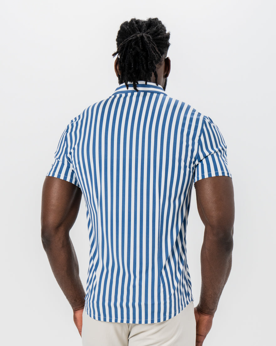 "The Bay" Navy & White Bengal Stripe