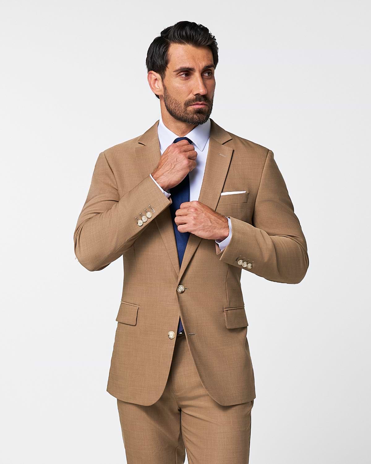 Athletic Fit Stretch Blazer - Heathered Cappuccino