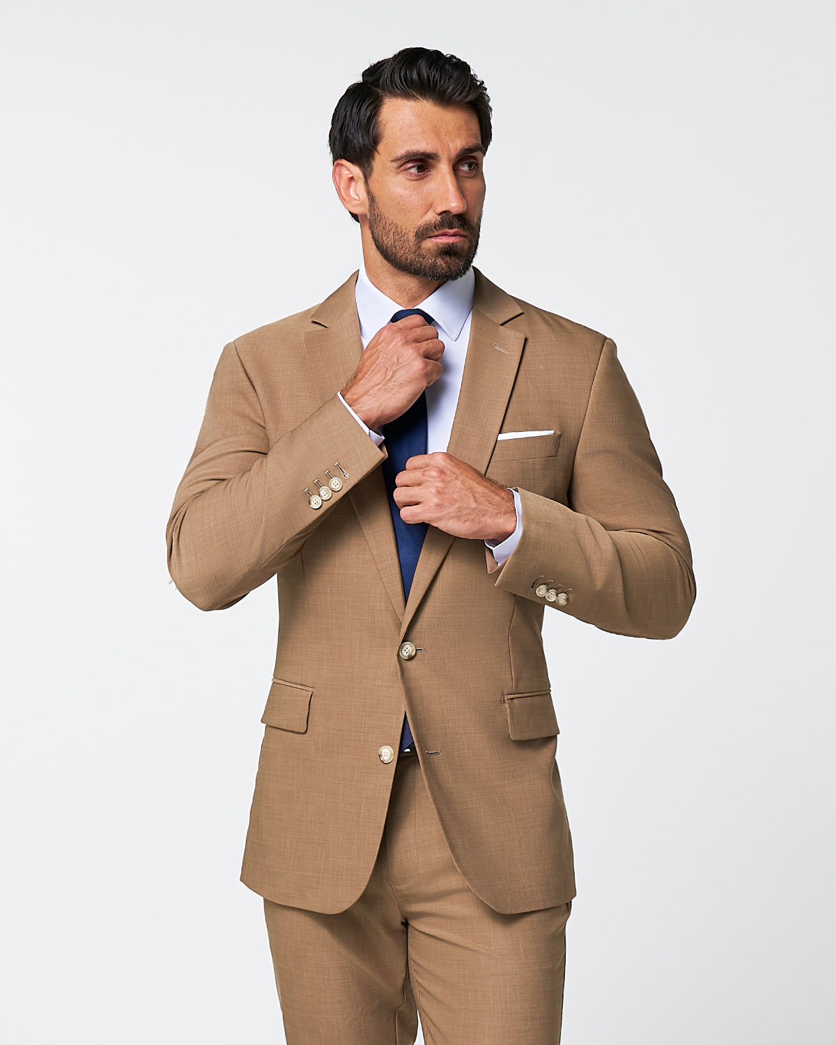 Athletic Fit Stretch Blazer - Heathered Cappuccino