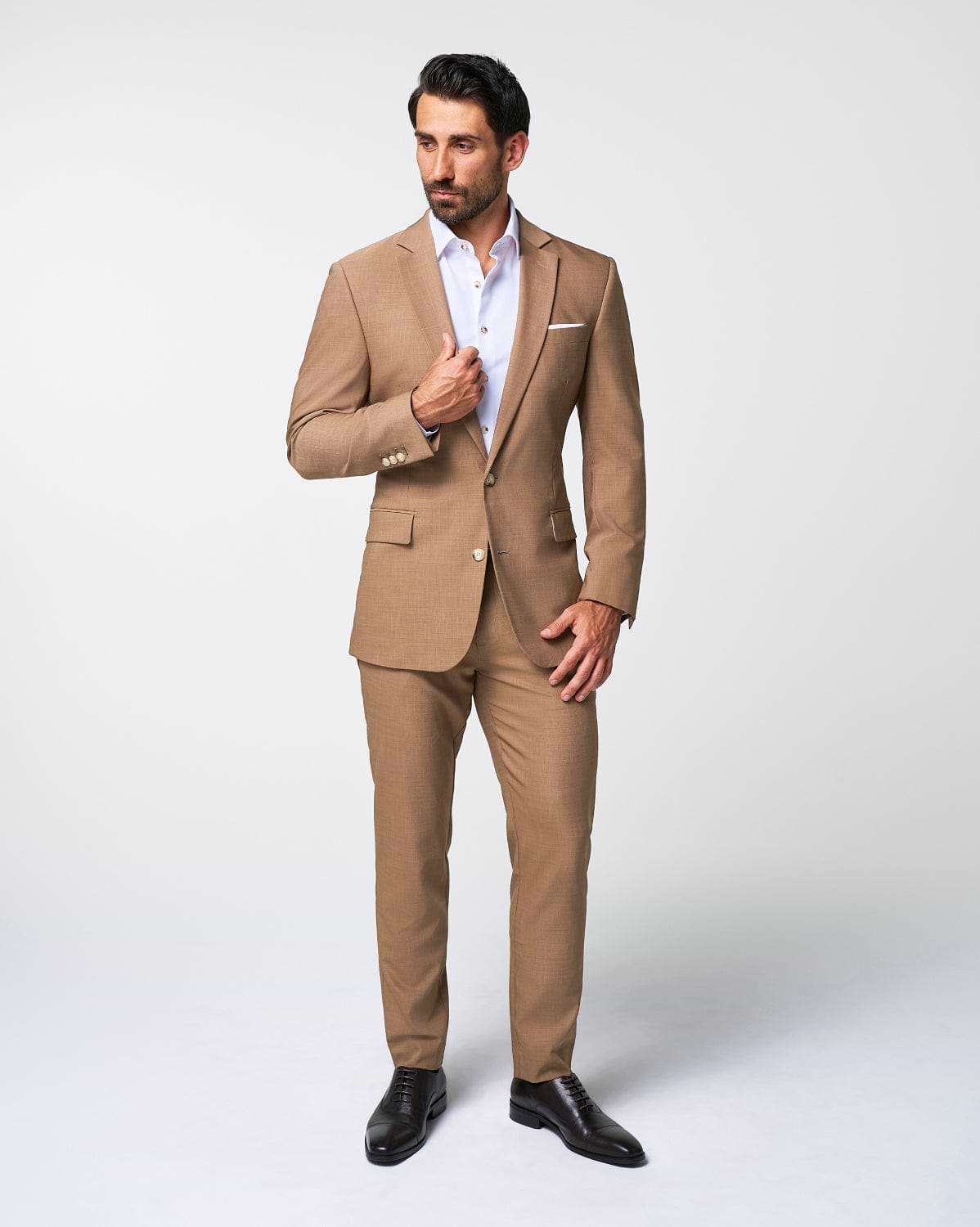 Athletic Fit Stretch Blazer - Heathered Cappuccino