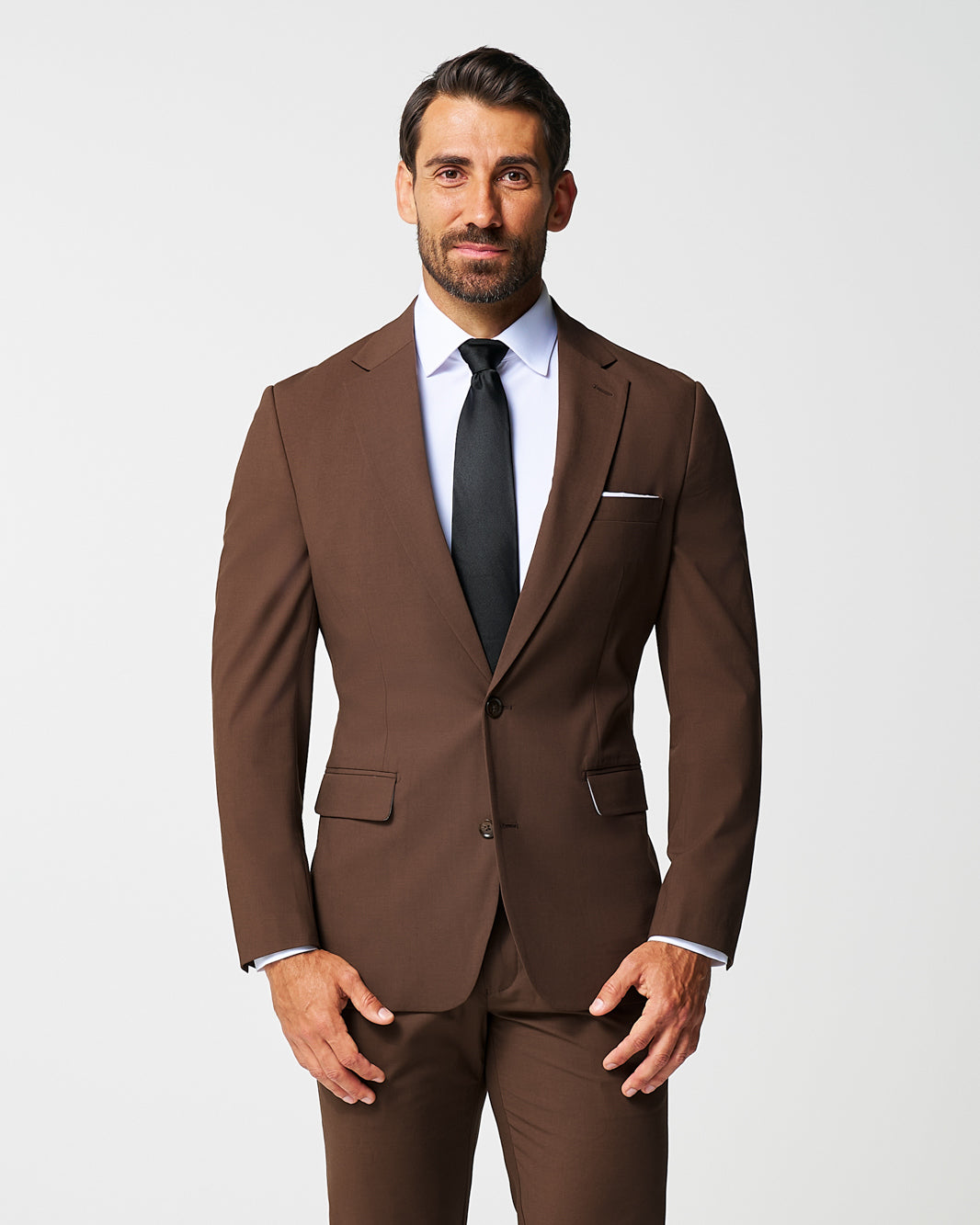 Athletic Fit Stretch Blazer - Lightweight Heathered Chocolate