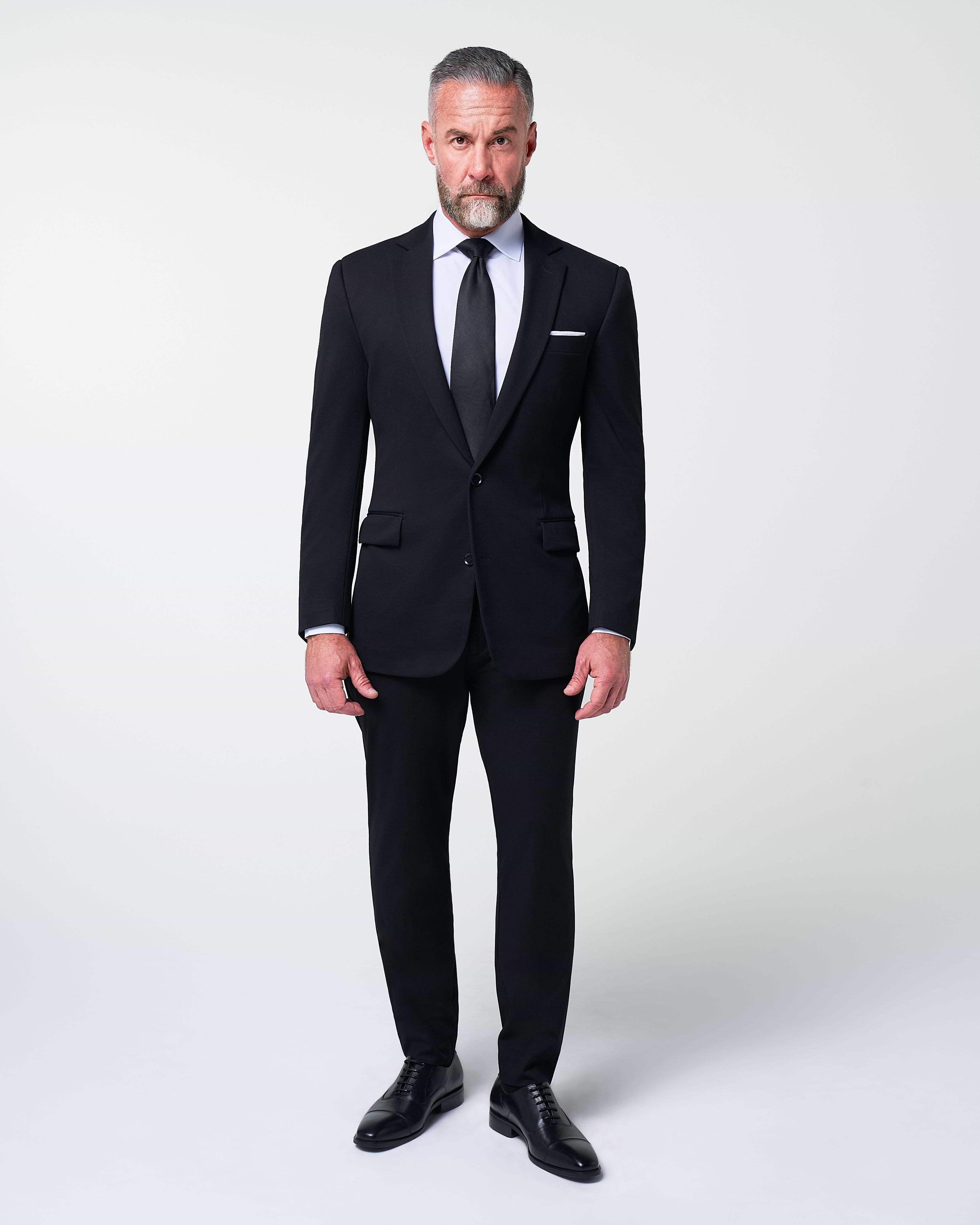 Athletic Fit Stretch Blazer - Black