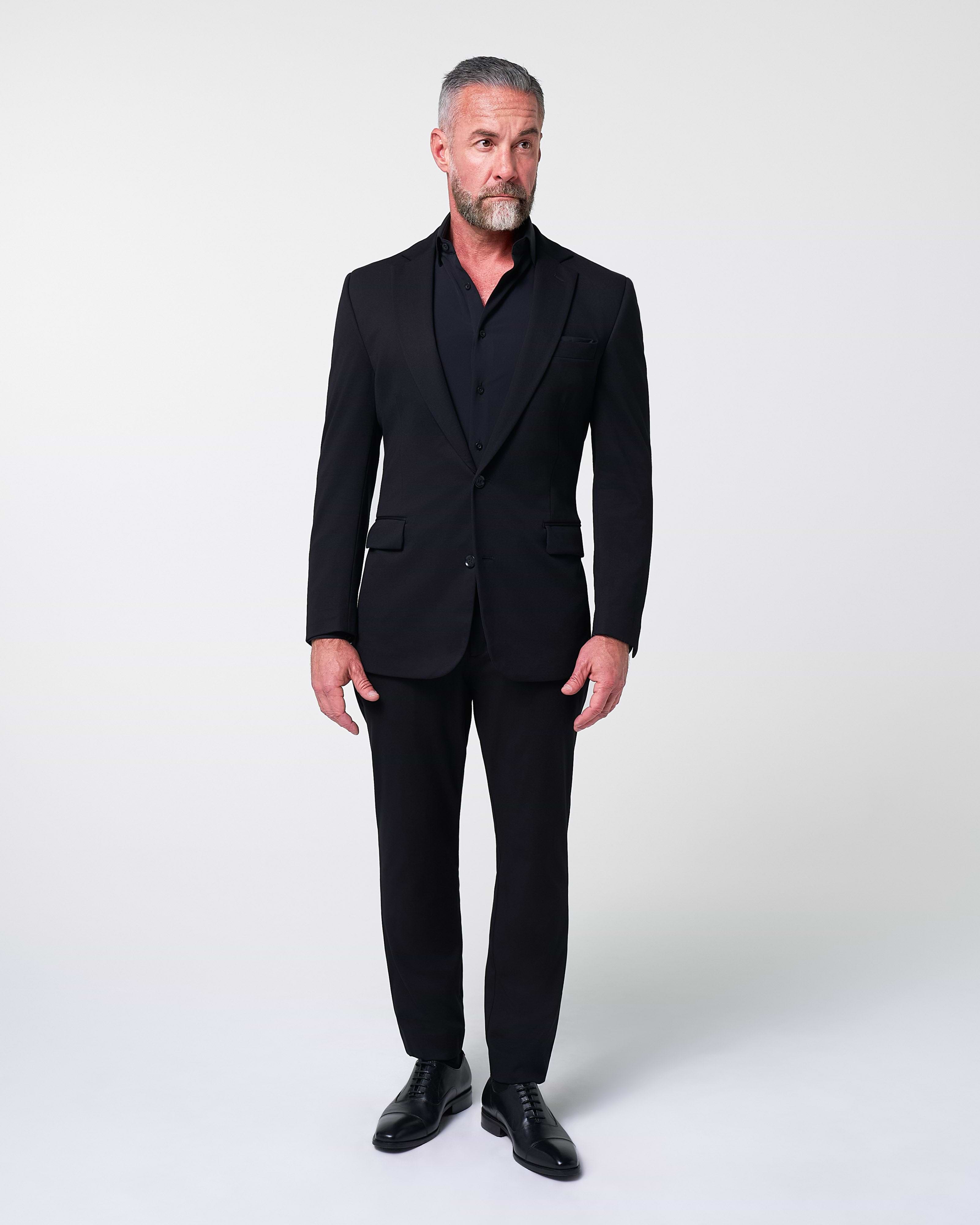 Athletic Fit Stretch Blazer - Black