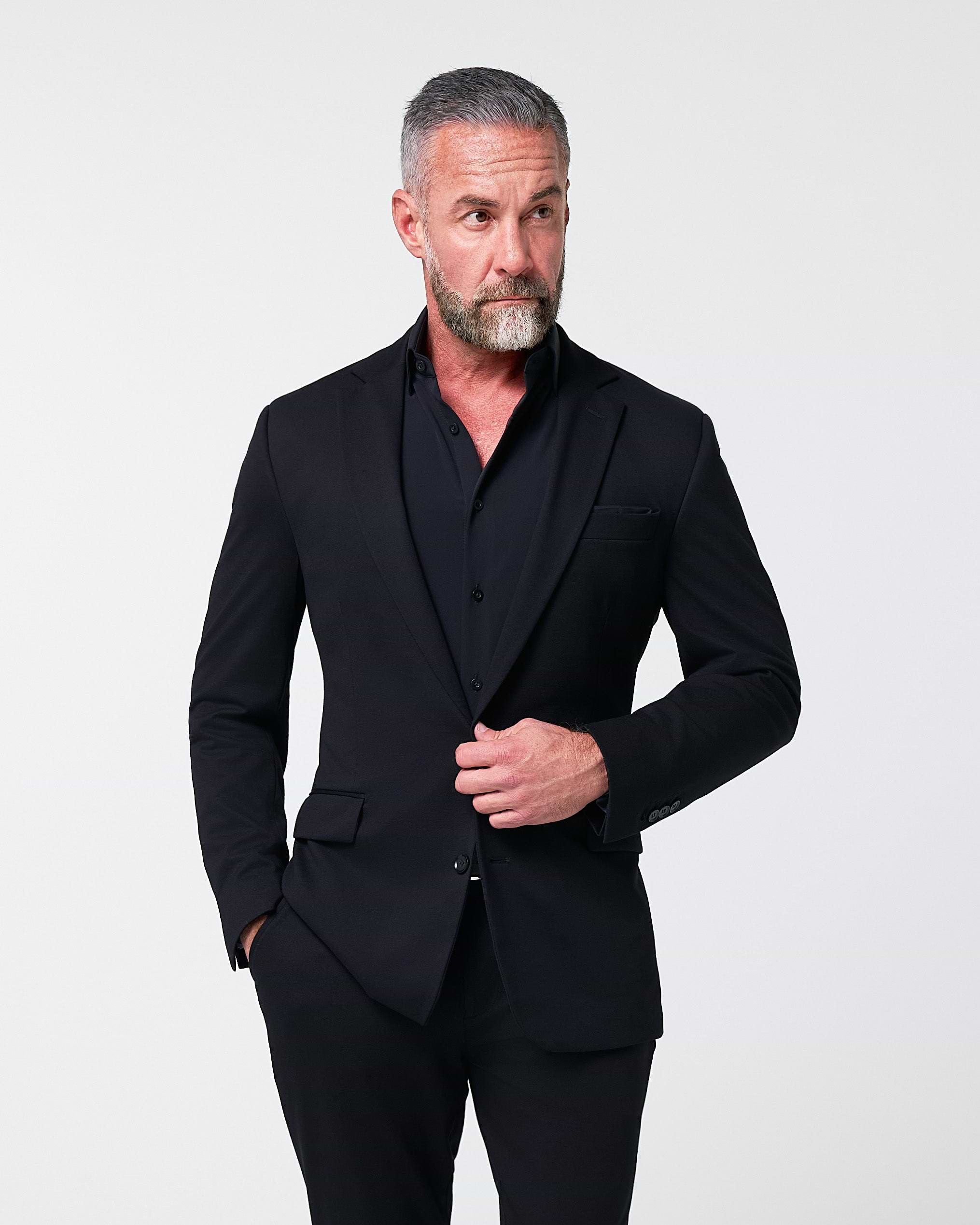 Athletic Fit Stretch Blazer - Black