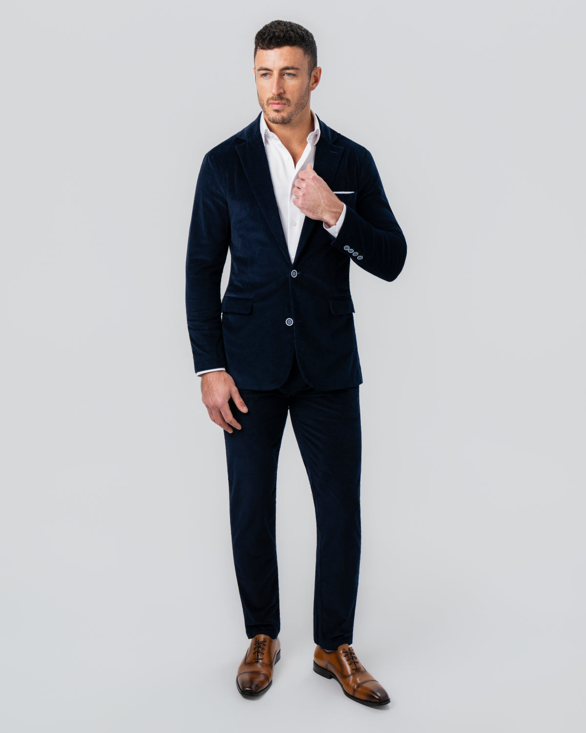 Unstructured Corduroy Blazer - Dark Navy