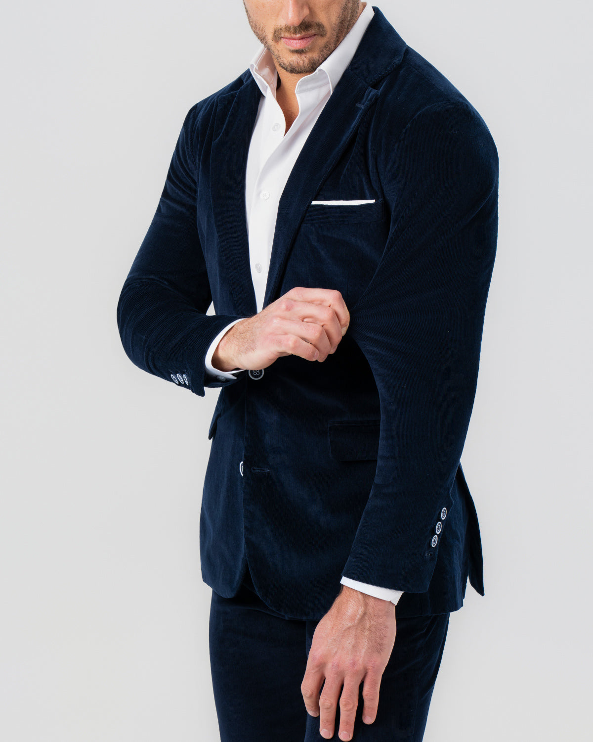 Unstructured Corduroy Blazer - Dark Navy