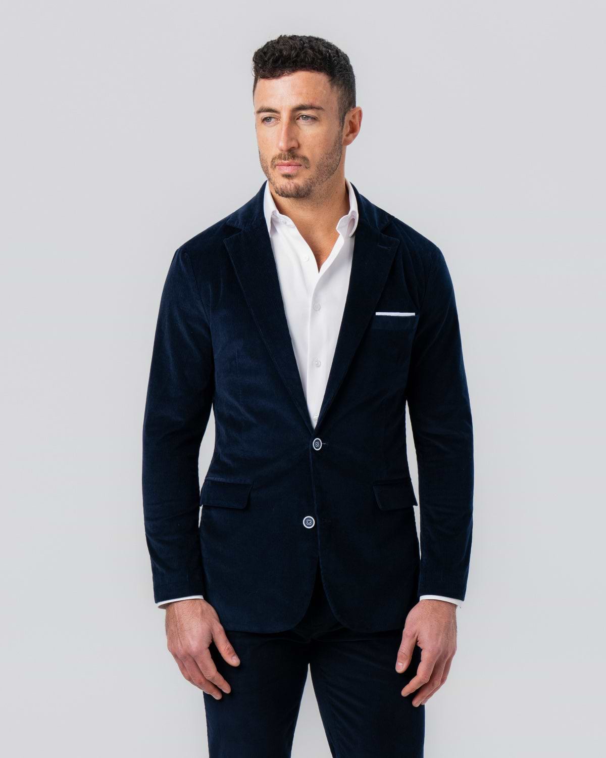 Unstructured Corduroy Suit - Dark Navy