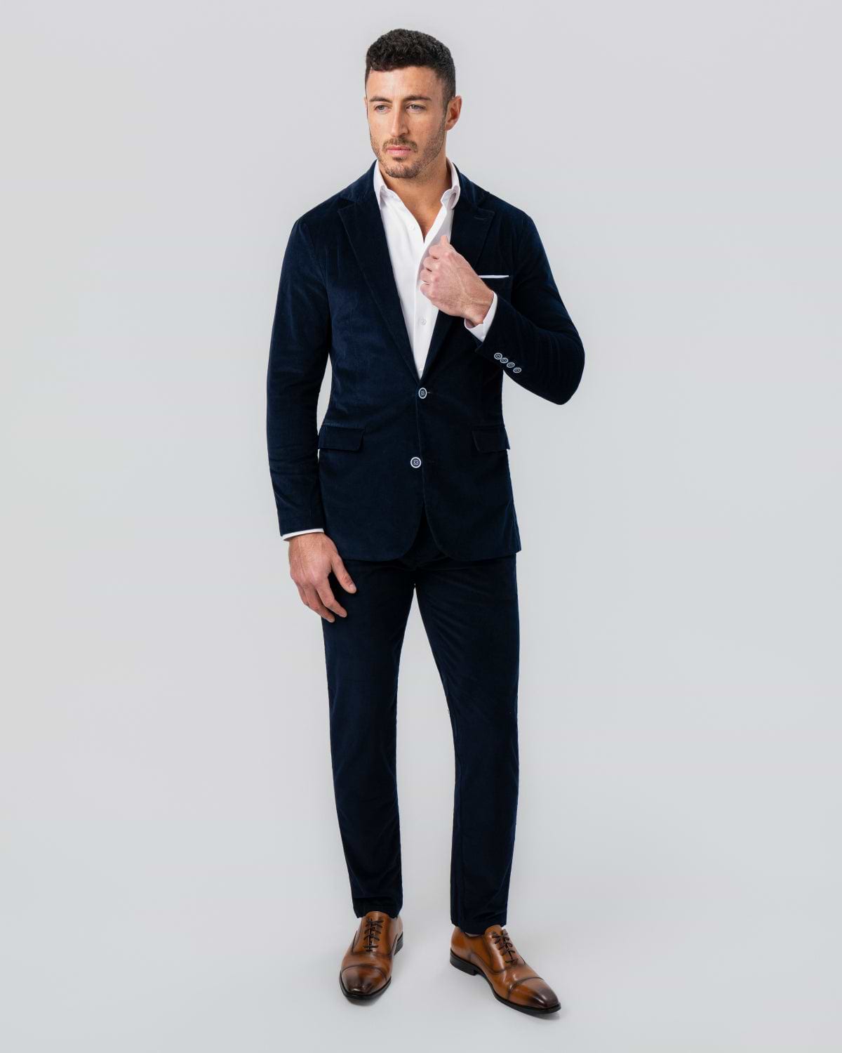 Unstructured Corduroy Suit - Dark Navy