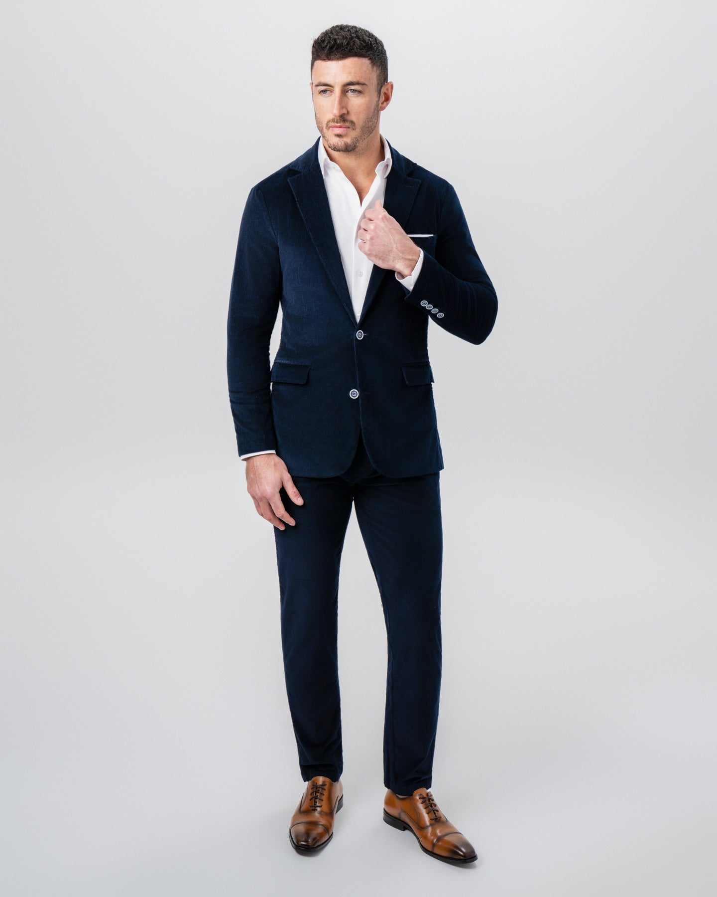 Unstructured Corduroy Suit - Dark Navy