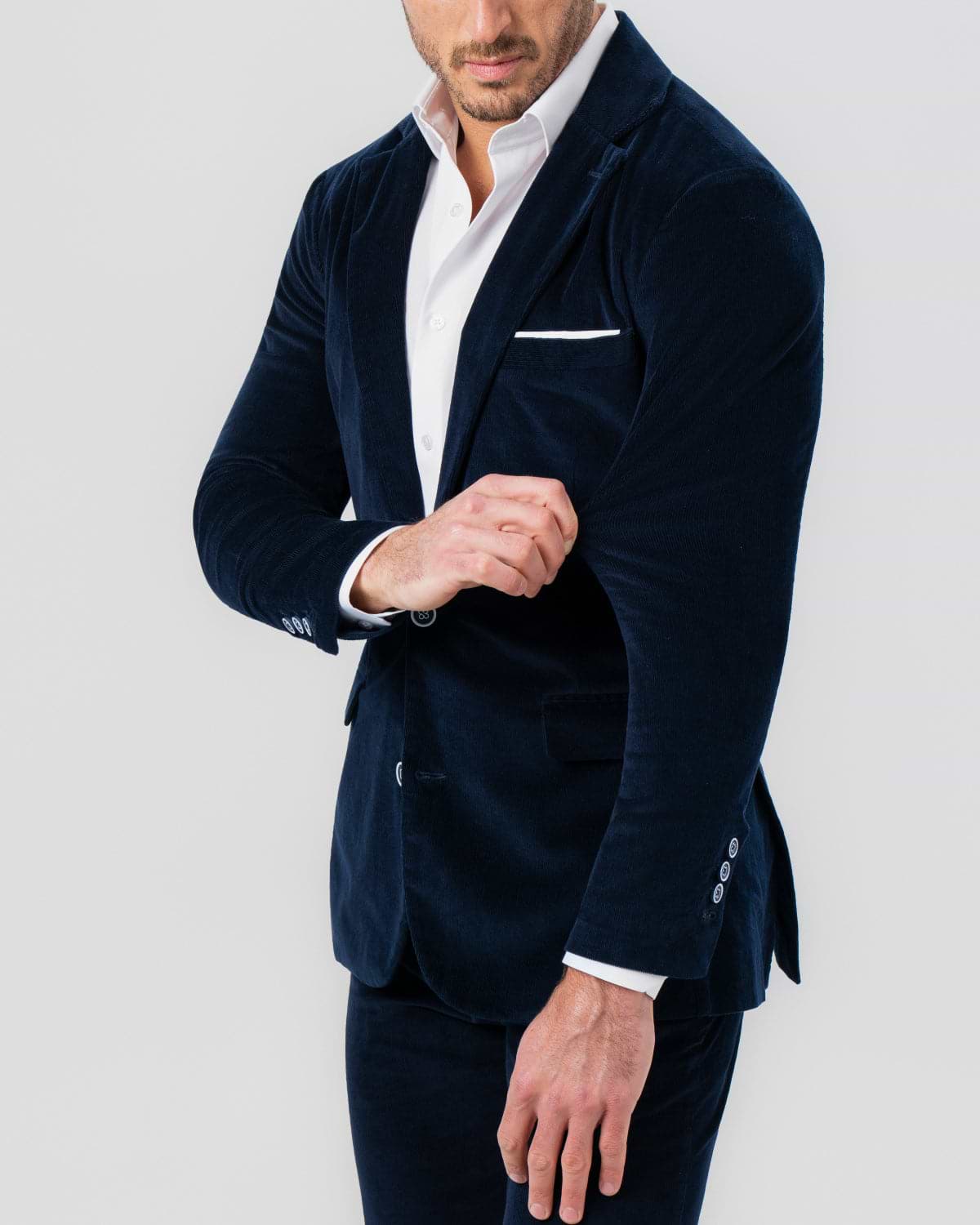 Unstructured Corduroy Suit - Dark Navy
