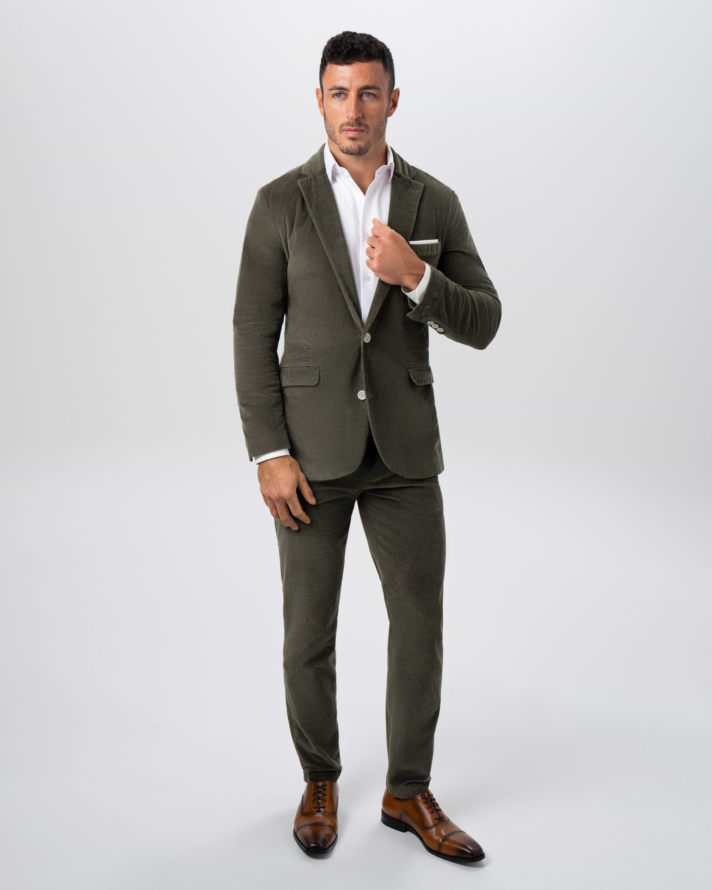 SUIT SELECT　オリーブ コーデュロイ Y4 Unstructured Corduroy Suit - Dark Olive