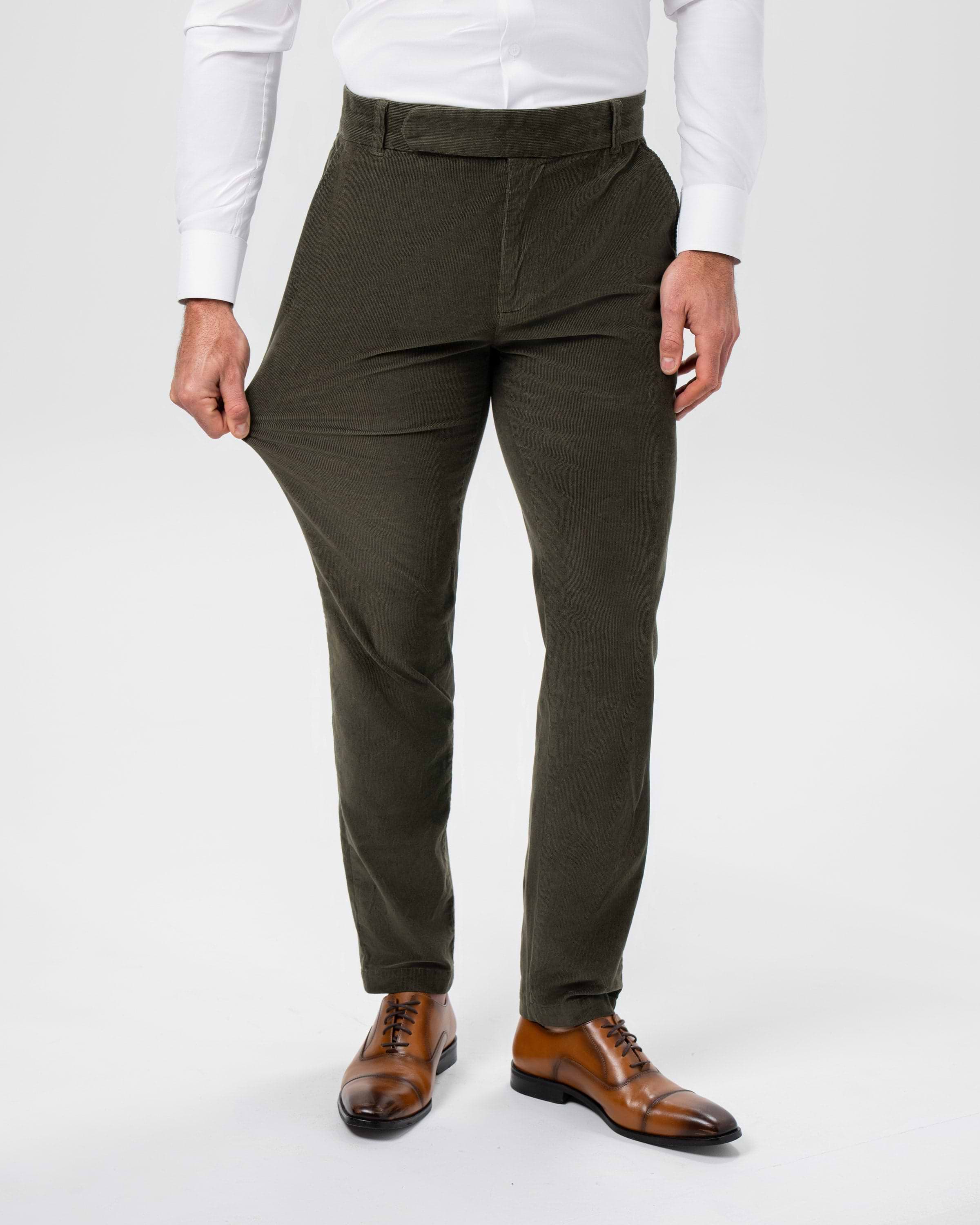 Unstructured Corduroy Suit - Dark Olive