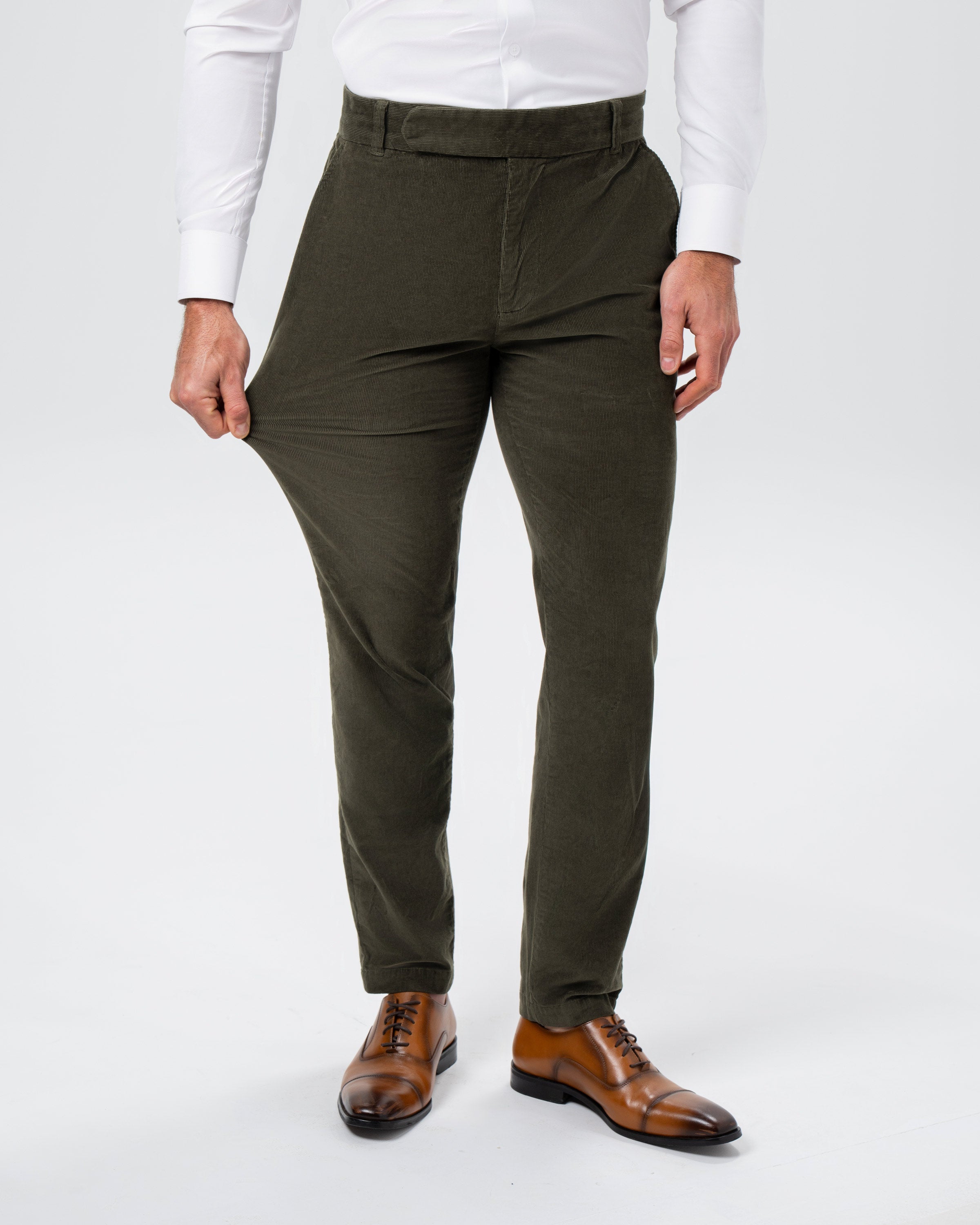 Unstructured Corduroy Suit - Dark Olive