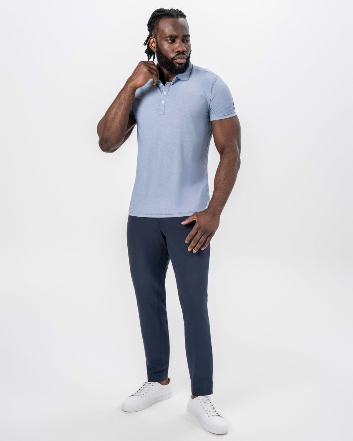 "The Crosby" Navy & White Mini Geo Pattern
