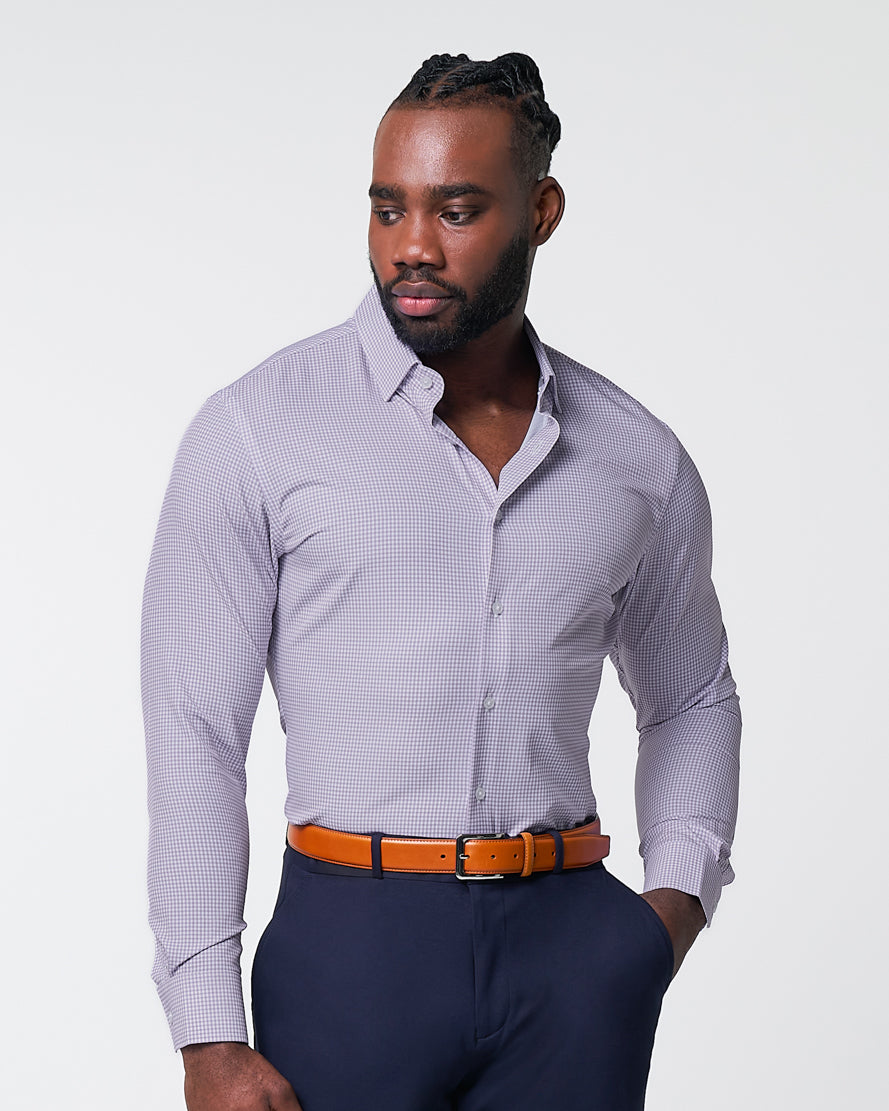 "The Arlo" Lavender Double Check - Classic Fit