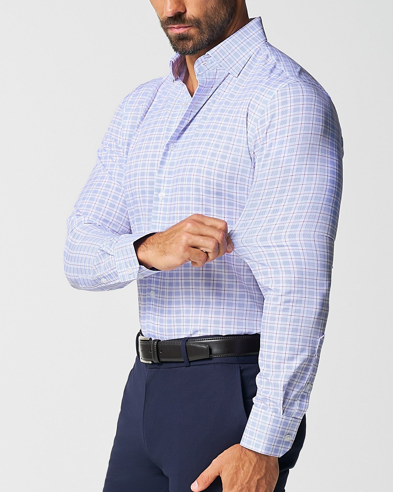 "The Baron" Purple and Blue Plaid - Classic Fit