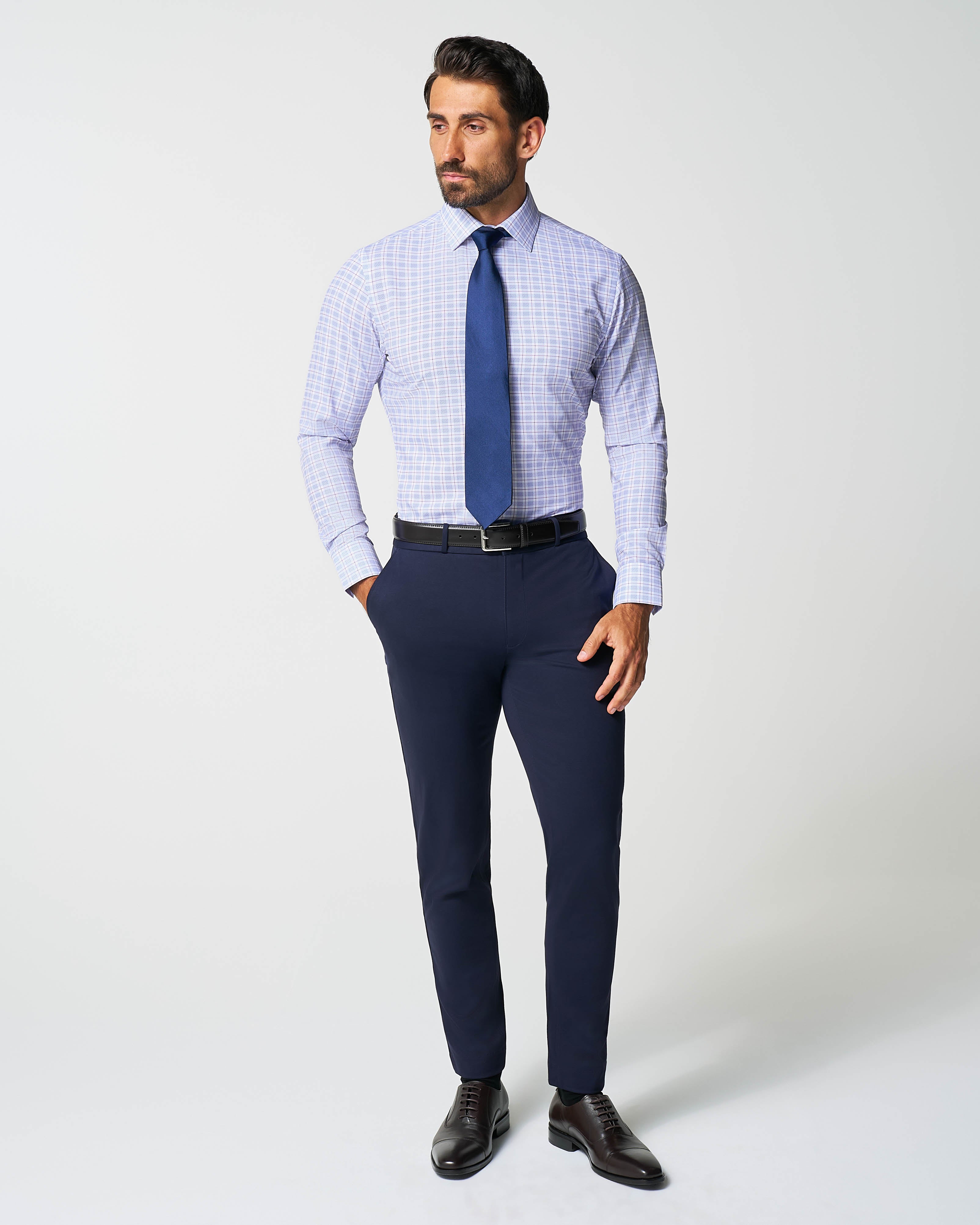 "The Baron" Purple and Blue Plaid - Classic Fit