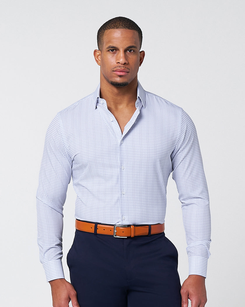 "The Baxter" Blue Mini Line Patterned Windowpane