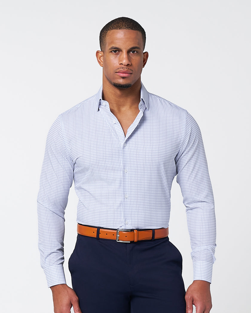 "The Baxter" Blue Mini Line Patterned Windowpane