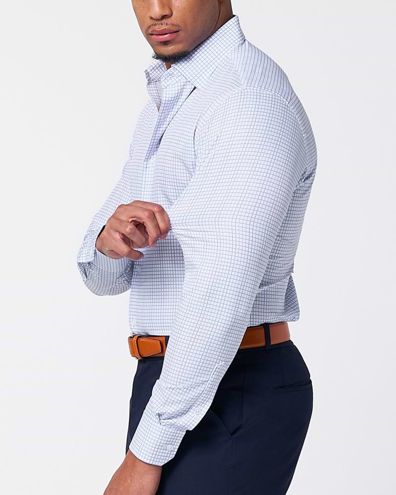 "The Baxter" Blue Mini Line Patterned Windowpane