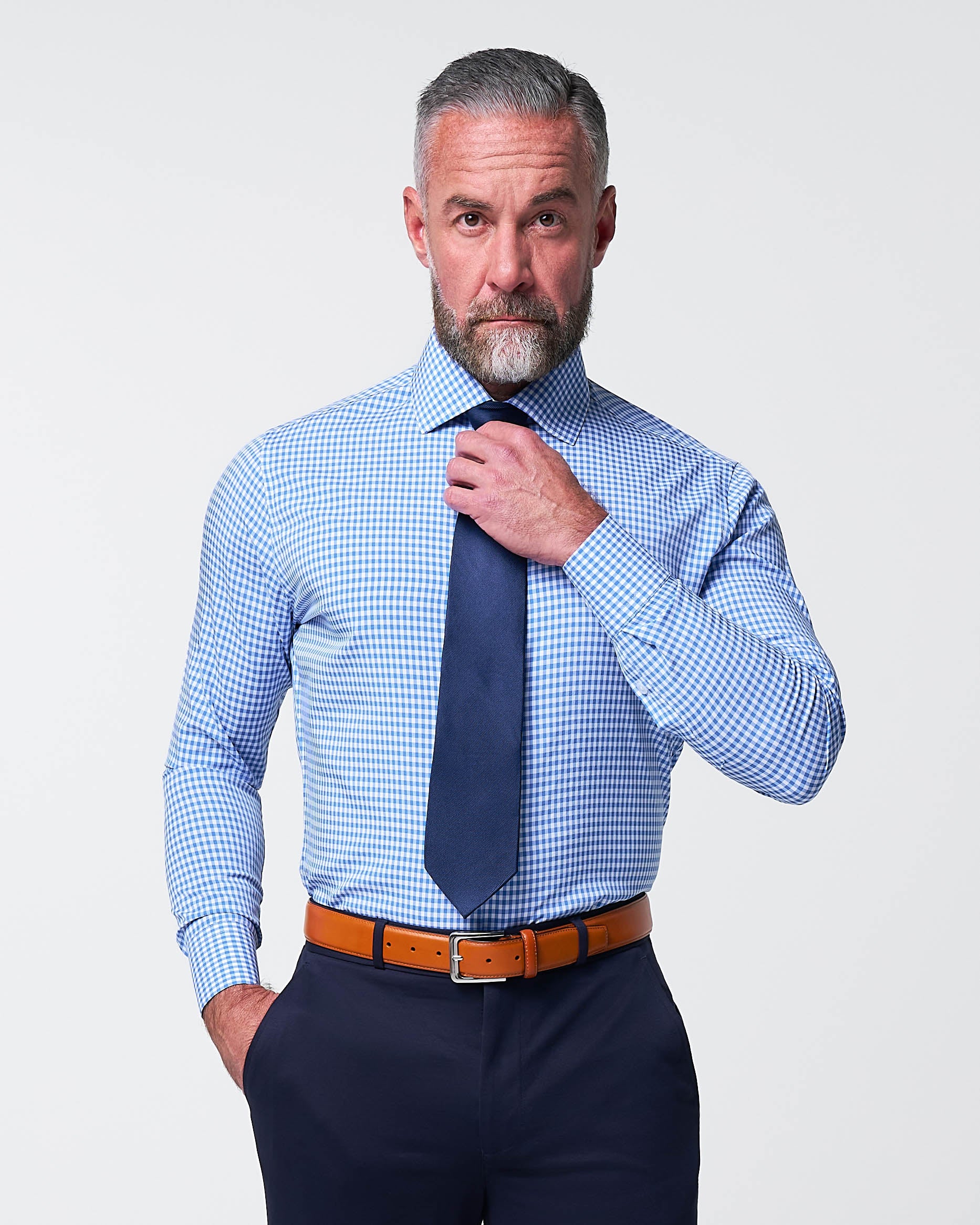 "The Bonino" Blue Gingham - Classic Fit