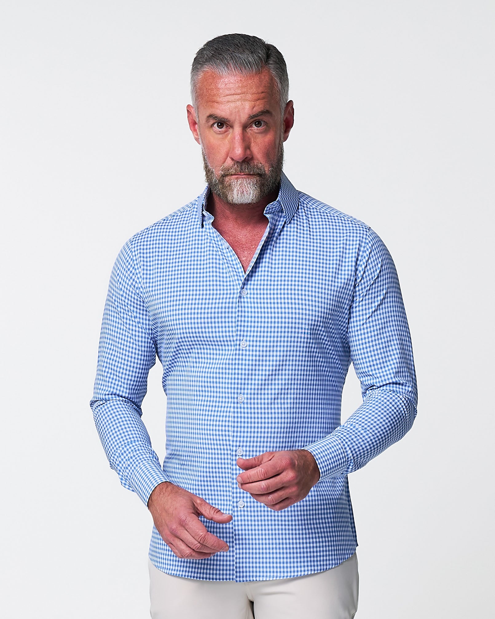 "The Bonino" Blue Gingham - Classic Fit