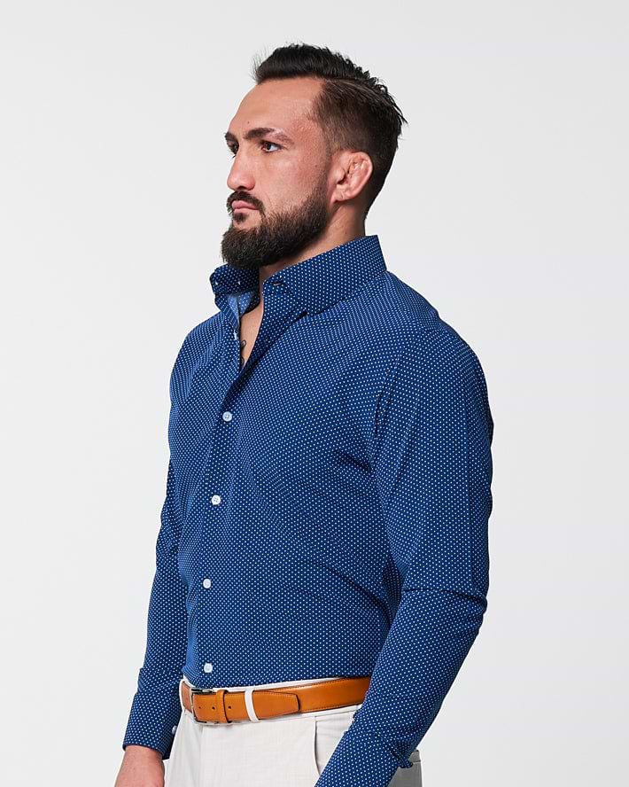 "The Boylston" Navy with White Polka Dots - Classic Fit