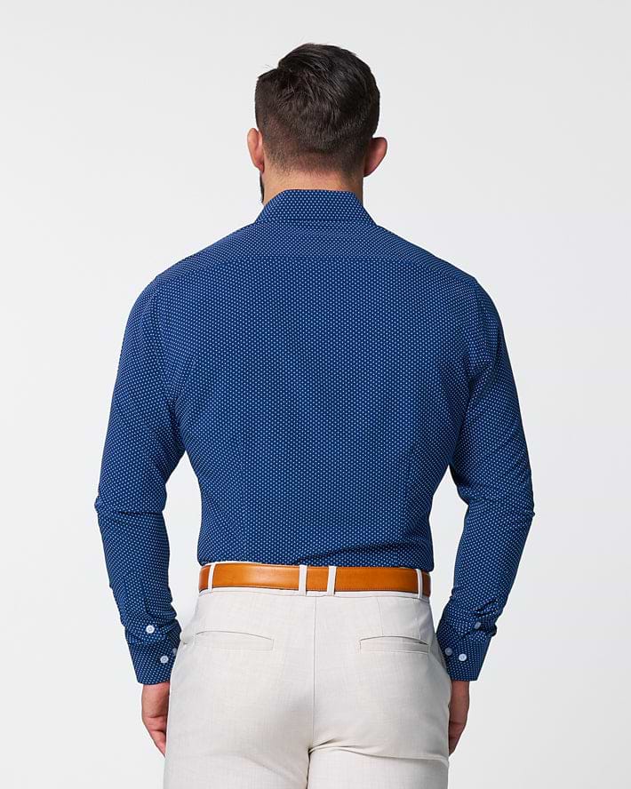 "The Boylston" Navy with White Polka Dots - Classic Fit