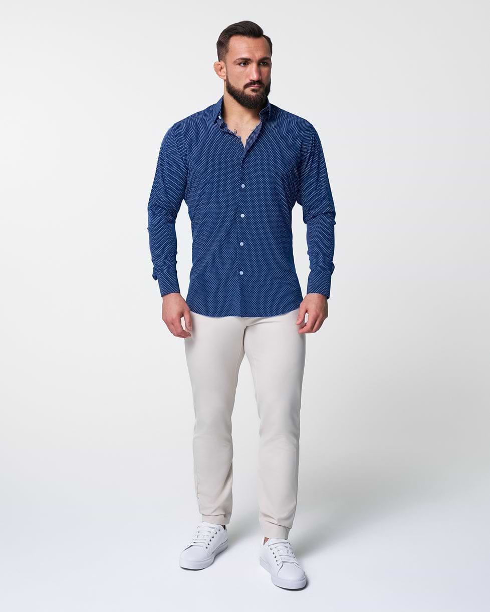 "The Boylston" Navy with White Polka Dots - Classic Fit