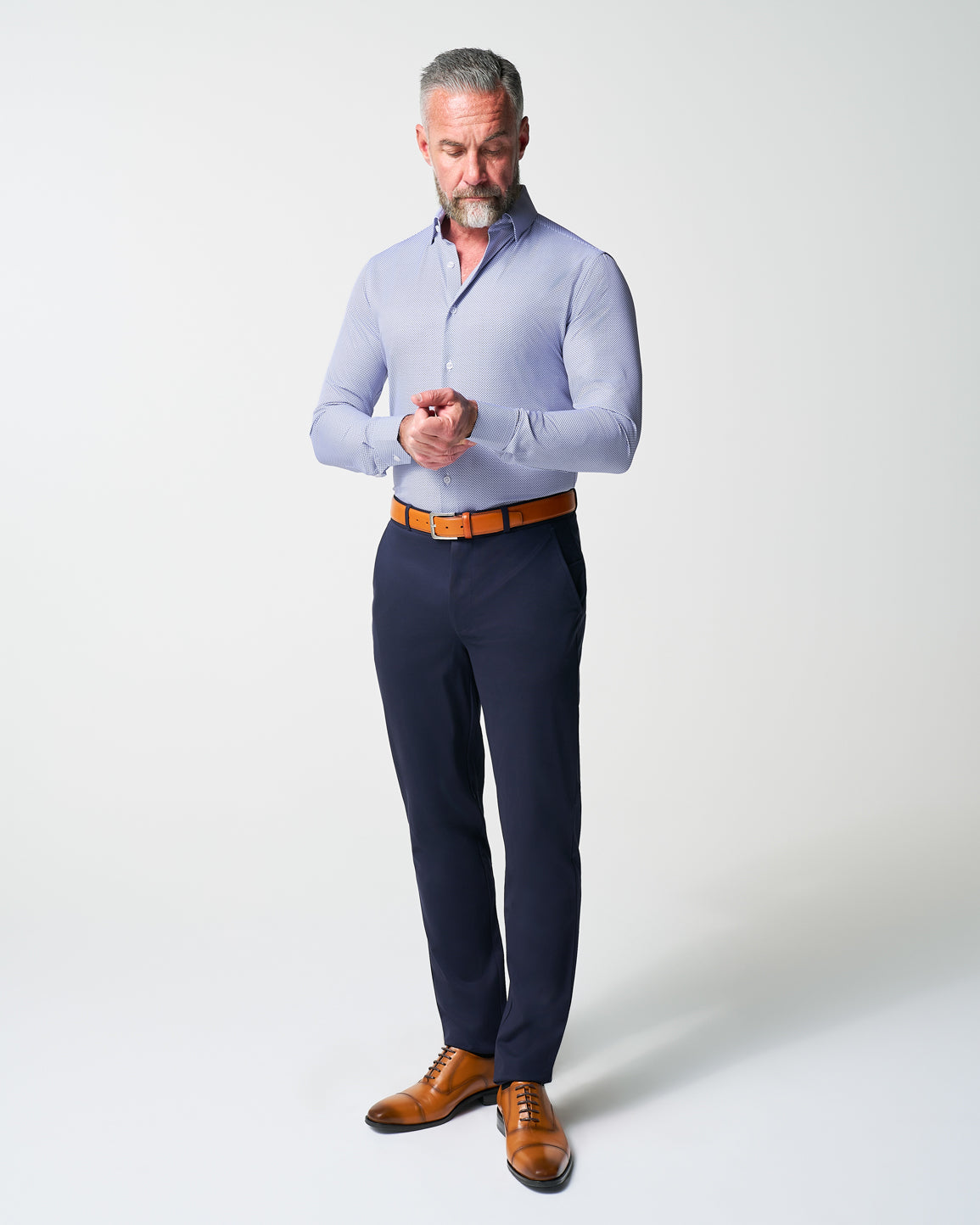 "The Charles" Navy Diamond Dress Shirt