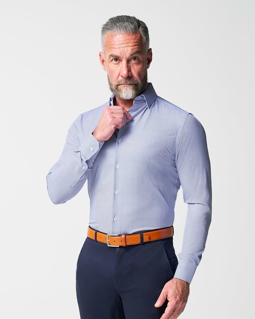 "The Charles" Navy Diamond Dress Shirt