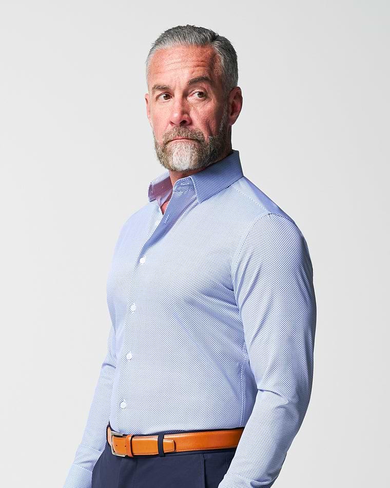 "The Charles" Navy Diamond Dress Shirt