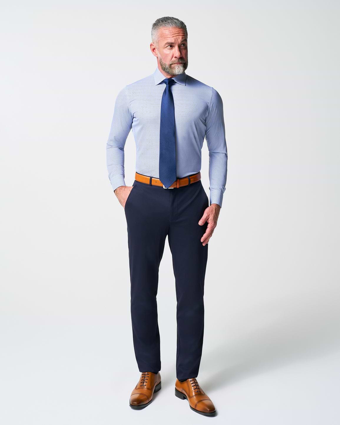 "The Charles" Navy Diamond Dress Shirt