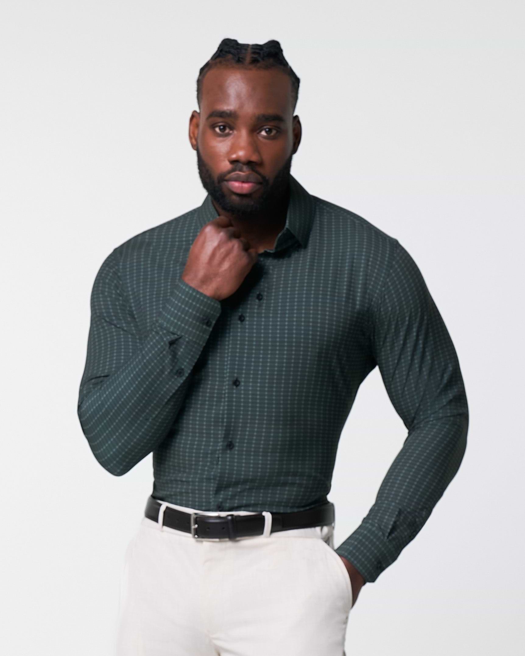 "The Colby" Dark Green & Mint Windowpane