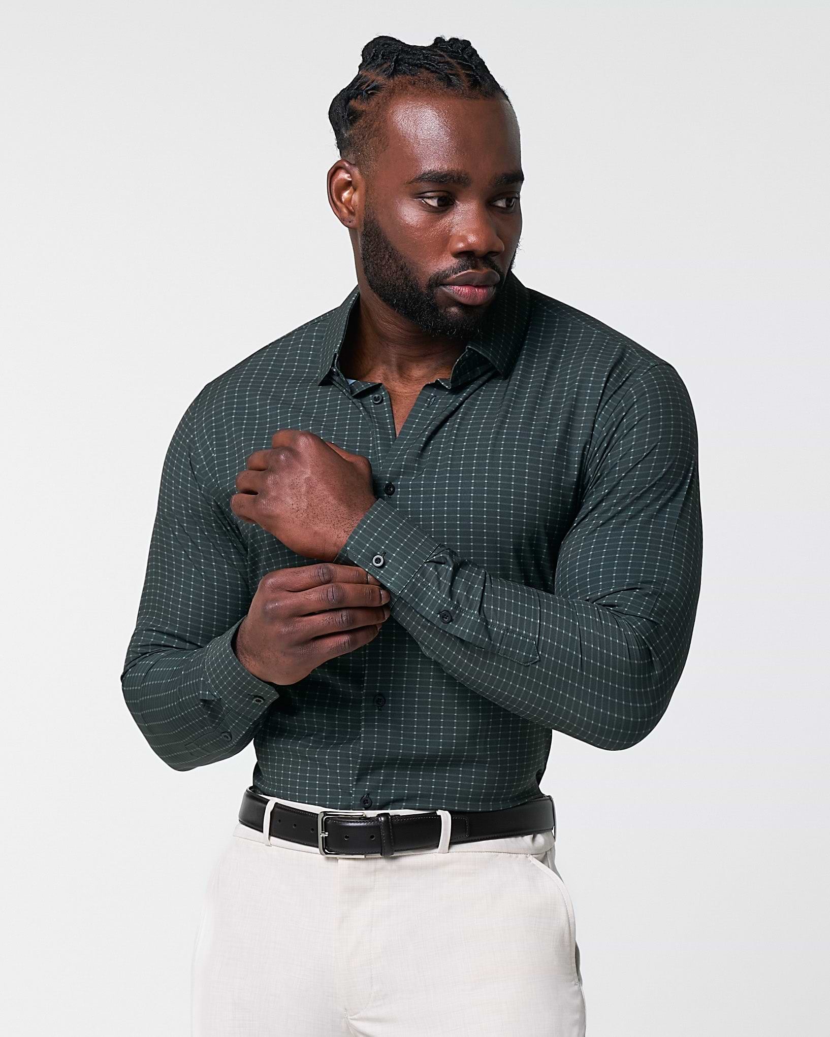 "The Colby" Dark Green & Mint Windowpane