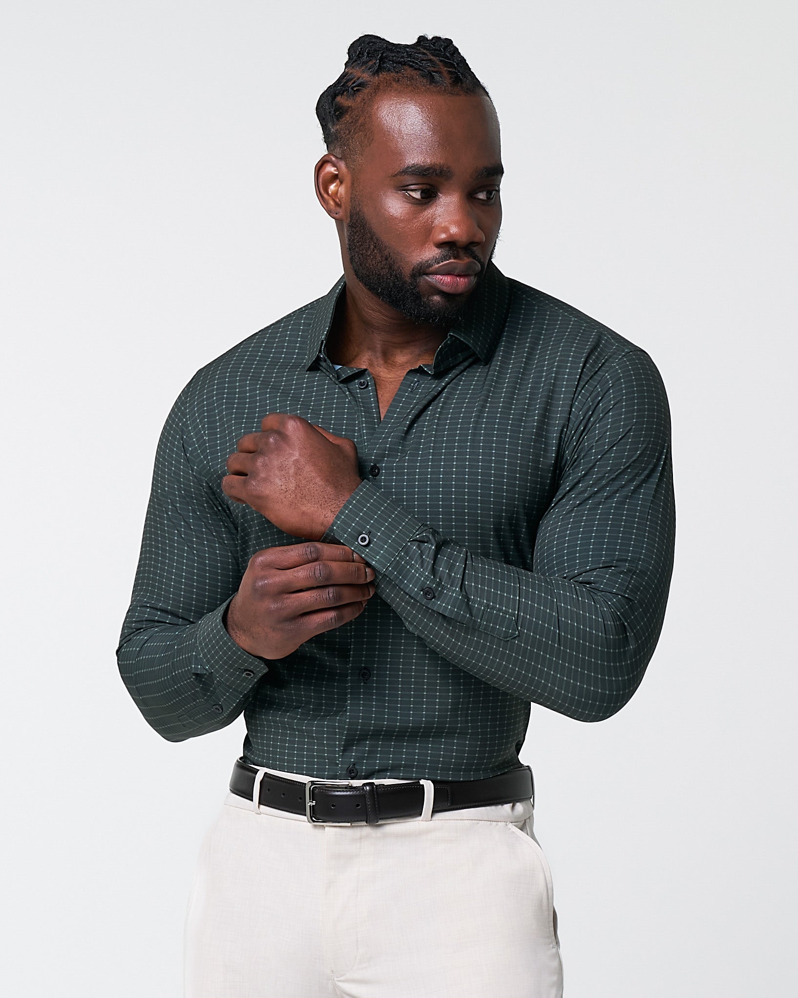 "The Colby" Dark Green & Mint Windowpane